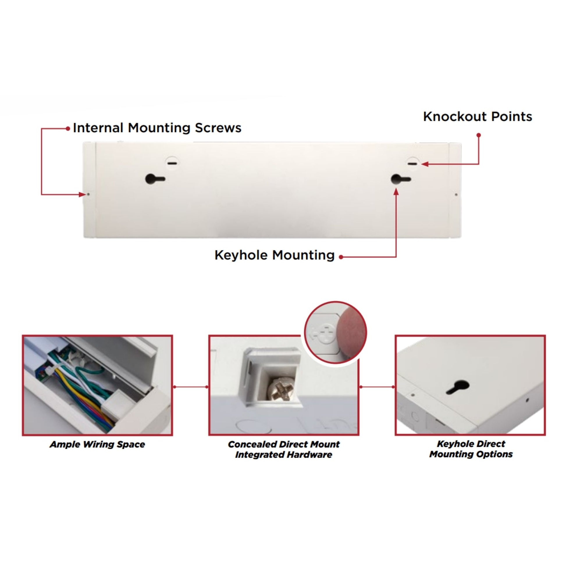 CounterQUICK 14 Inch Under Cabinet LED Light, 9W, CCT Selectable, 120V, White - Bees Lighting