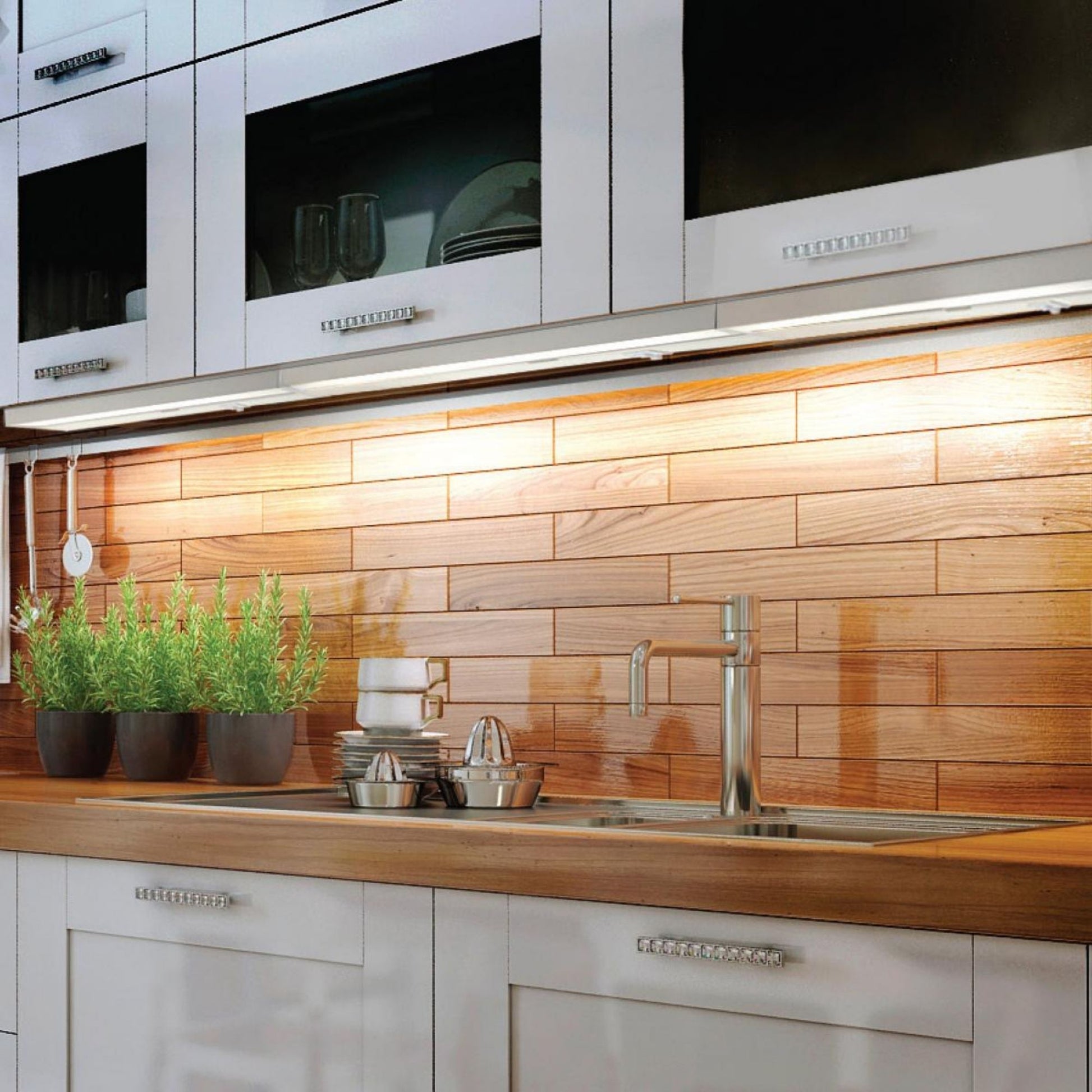 CounterQUICK 14 Inch Under Cabinet LED Light, 9W, CCT Selectable, 120V, White - Bees Lighting