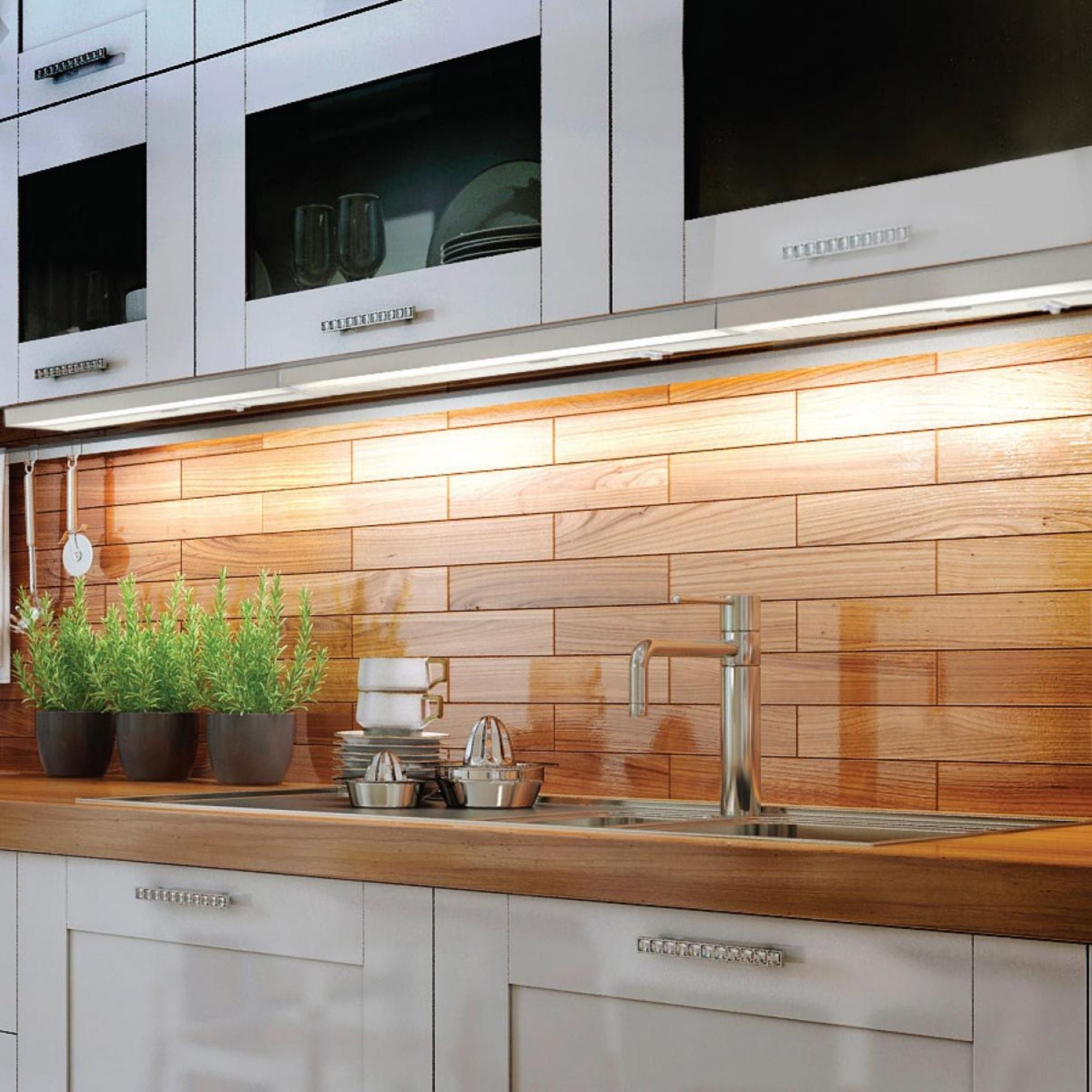 CounterQUICK 22 Inch Under Cabinet LED Light, 13W, CCT Selectable, 120V, White - Bees Lighting