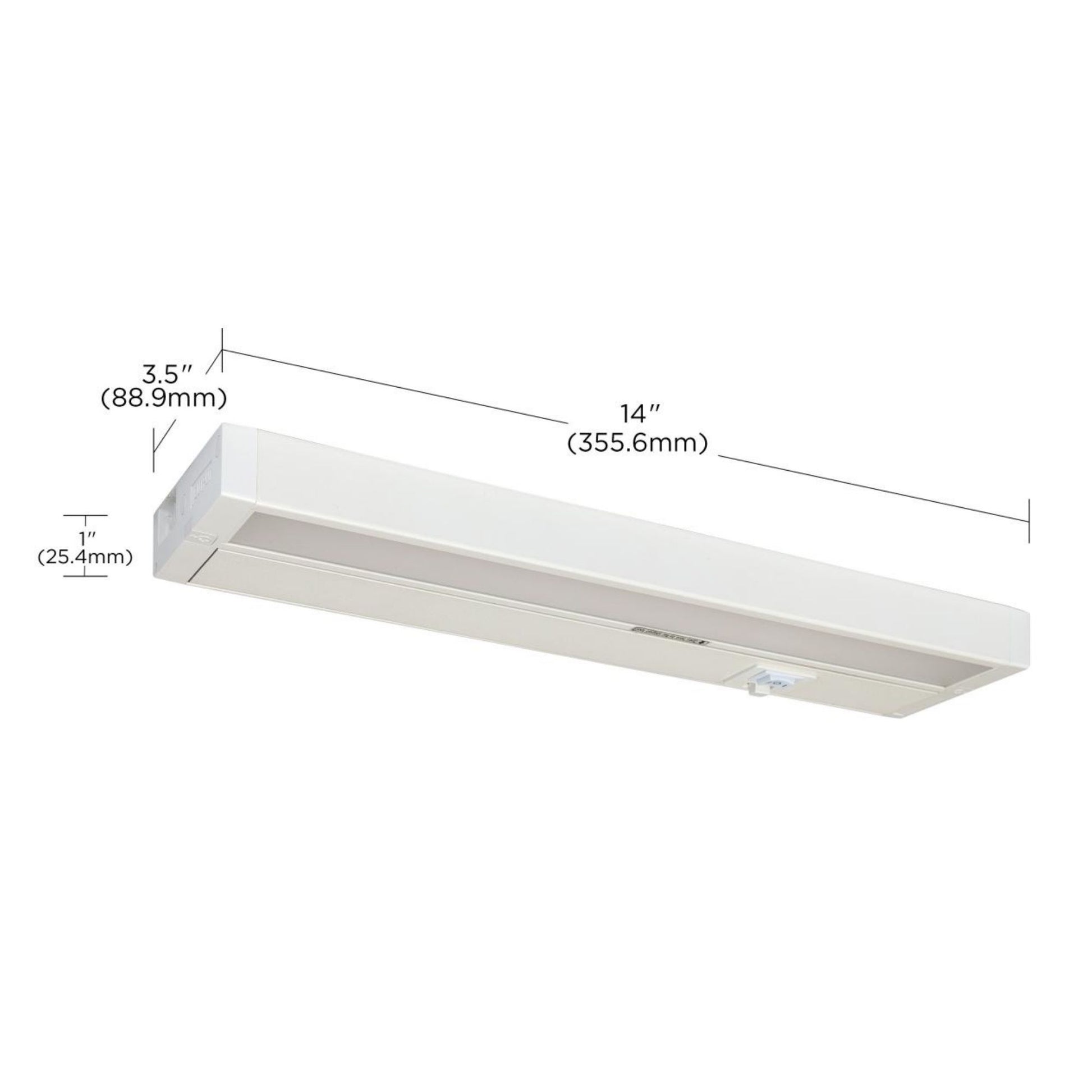 CounterQUICK 14 Inch Under Cabinet LED Light, 9W, CCT Selectable, 120V, White - Bees Lighting