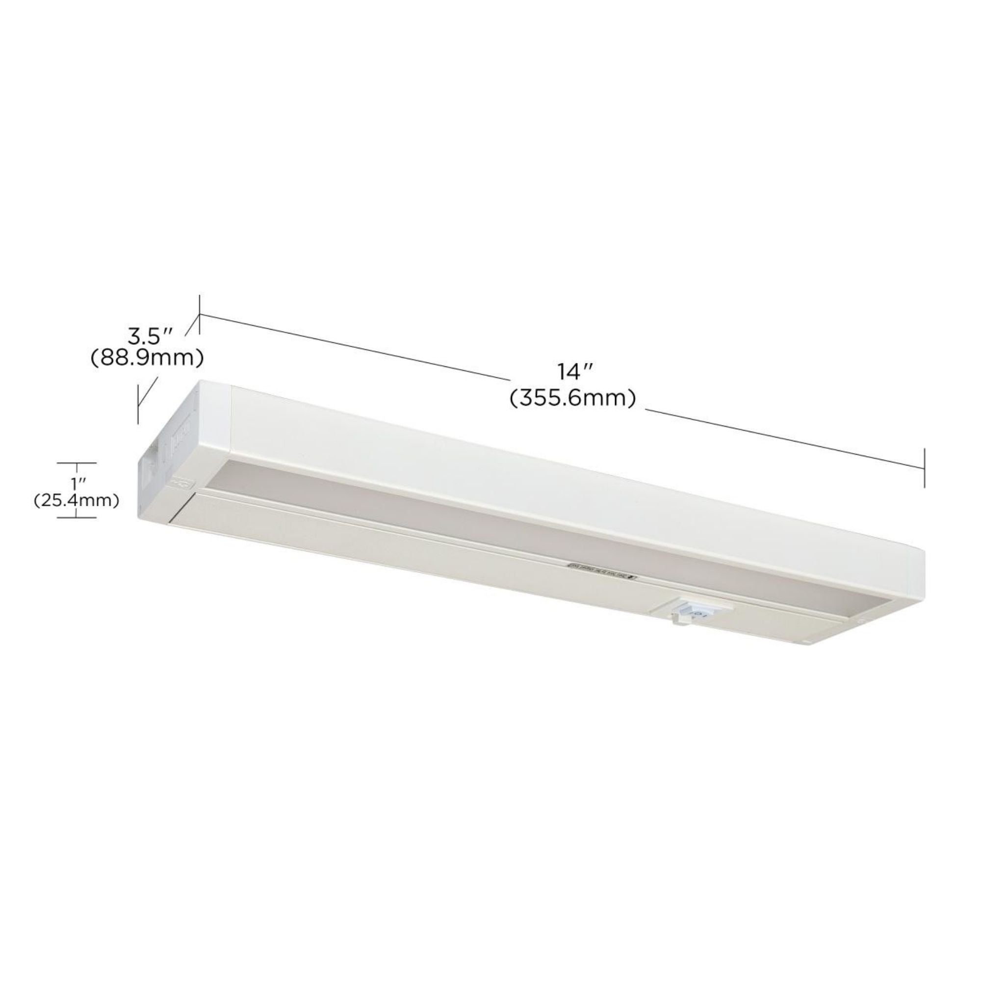 CounterQUICK 14 Inch Under Cabinet LED Light, 9W, CCT Selectable, 120V, White - Bees Lighting