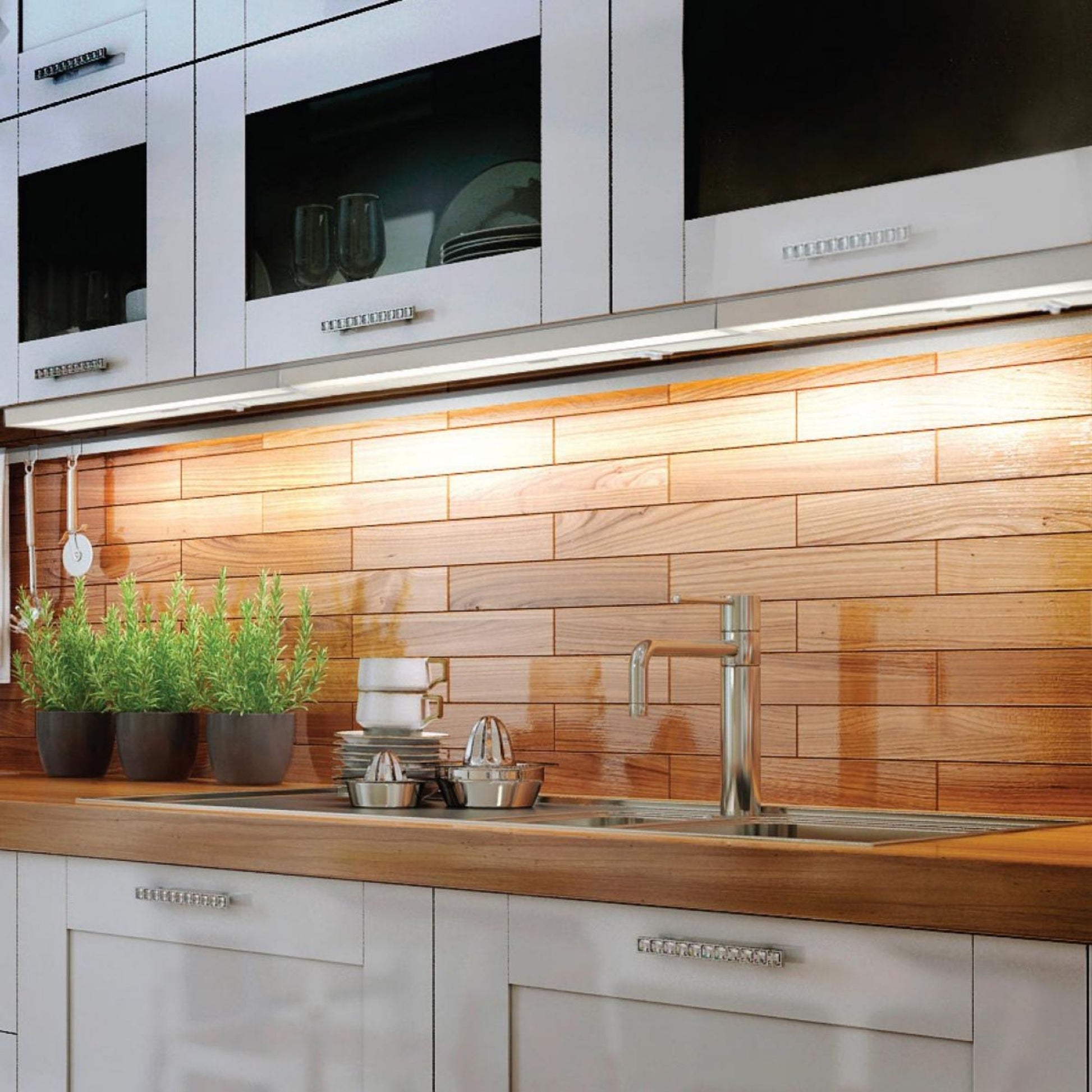 SATCO|NUVO - CounterQUICK 14 Inch Under Cabinet LED Light, 9W, CCT Selectable, 120V, White | Bees Lighting