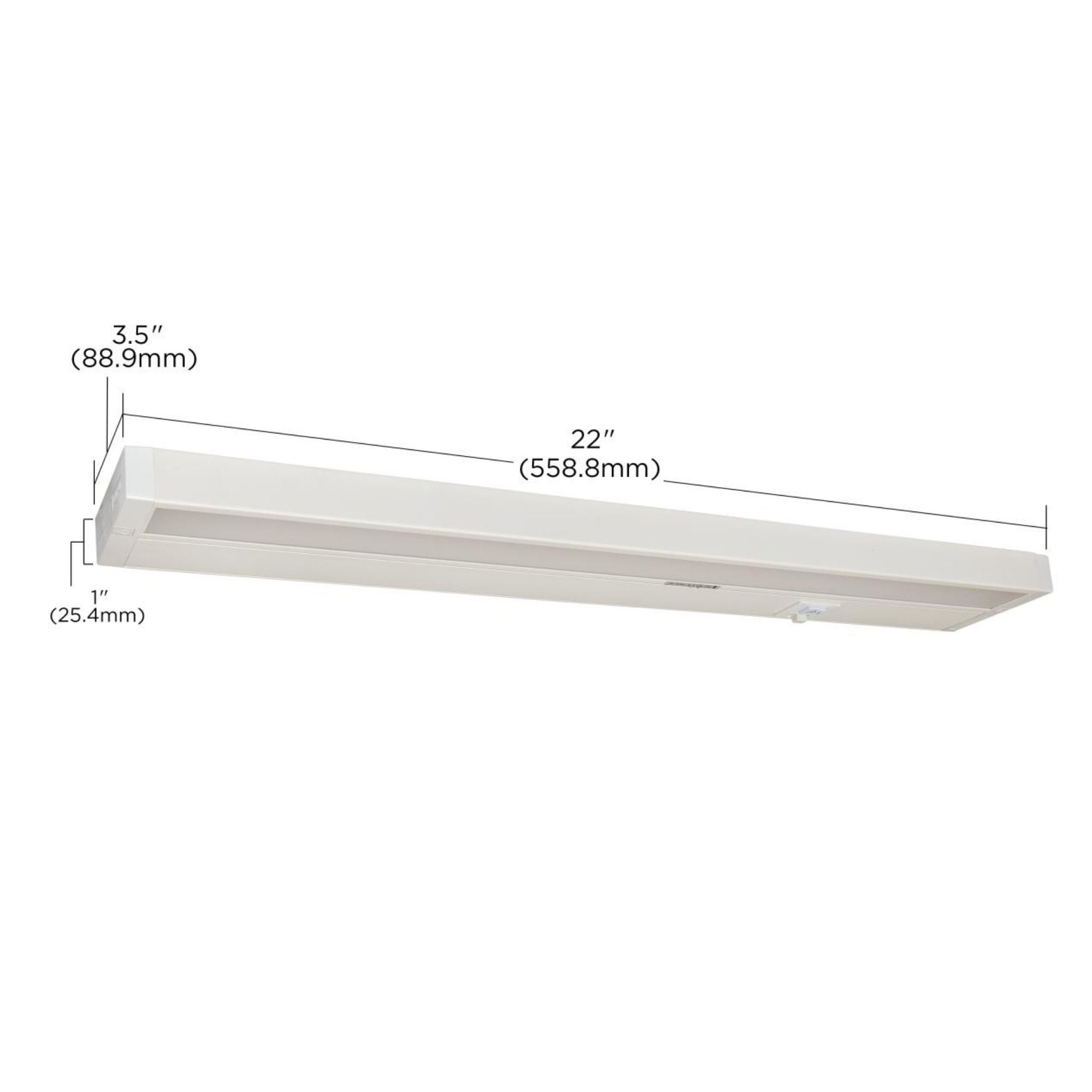 CounterQUICK 22 Inch Under Cabinet LED Light, 13W, CCT Selectable, 120V, White - Bees Lighting