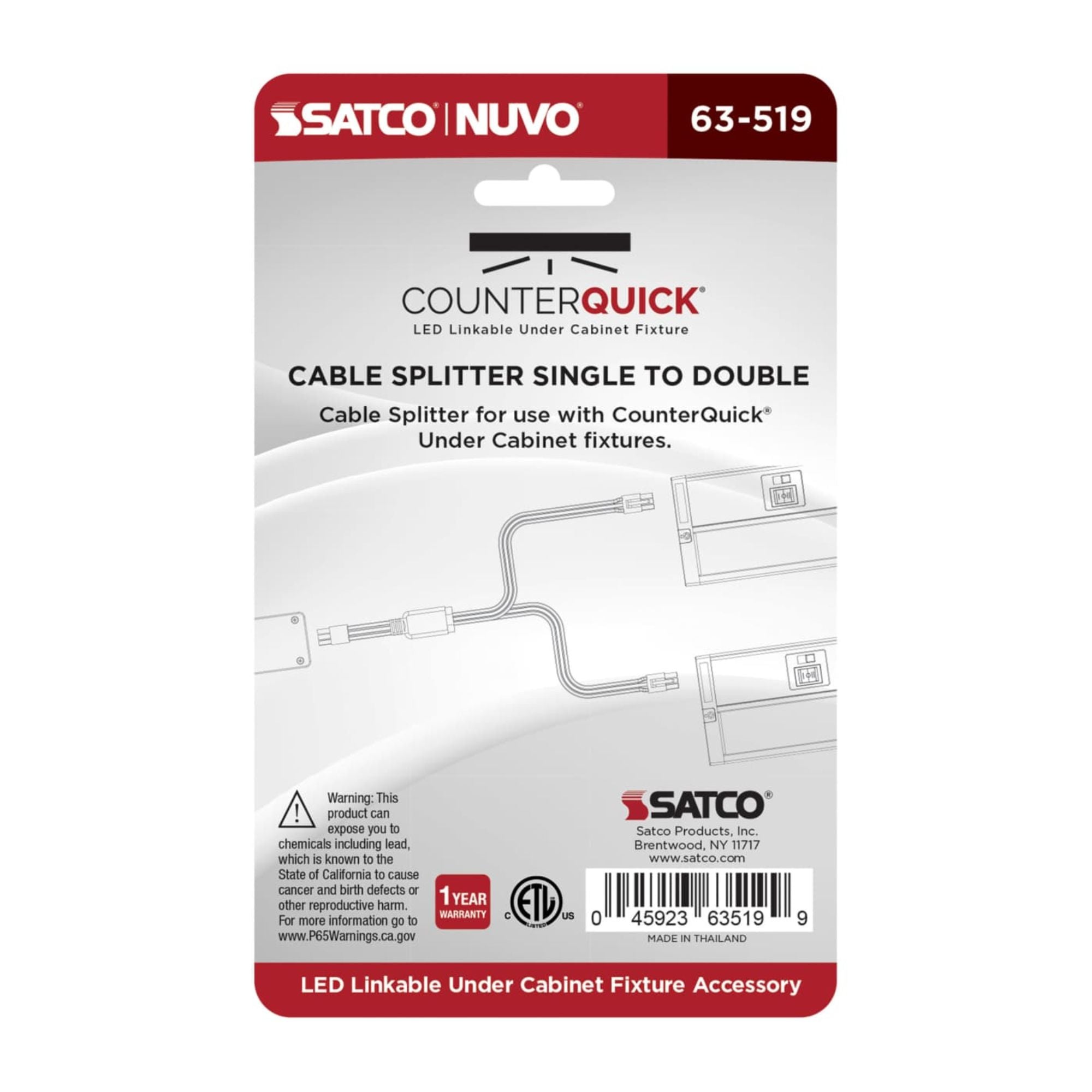 Nuvo Lighting 63-519 Y-Splitter White
