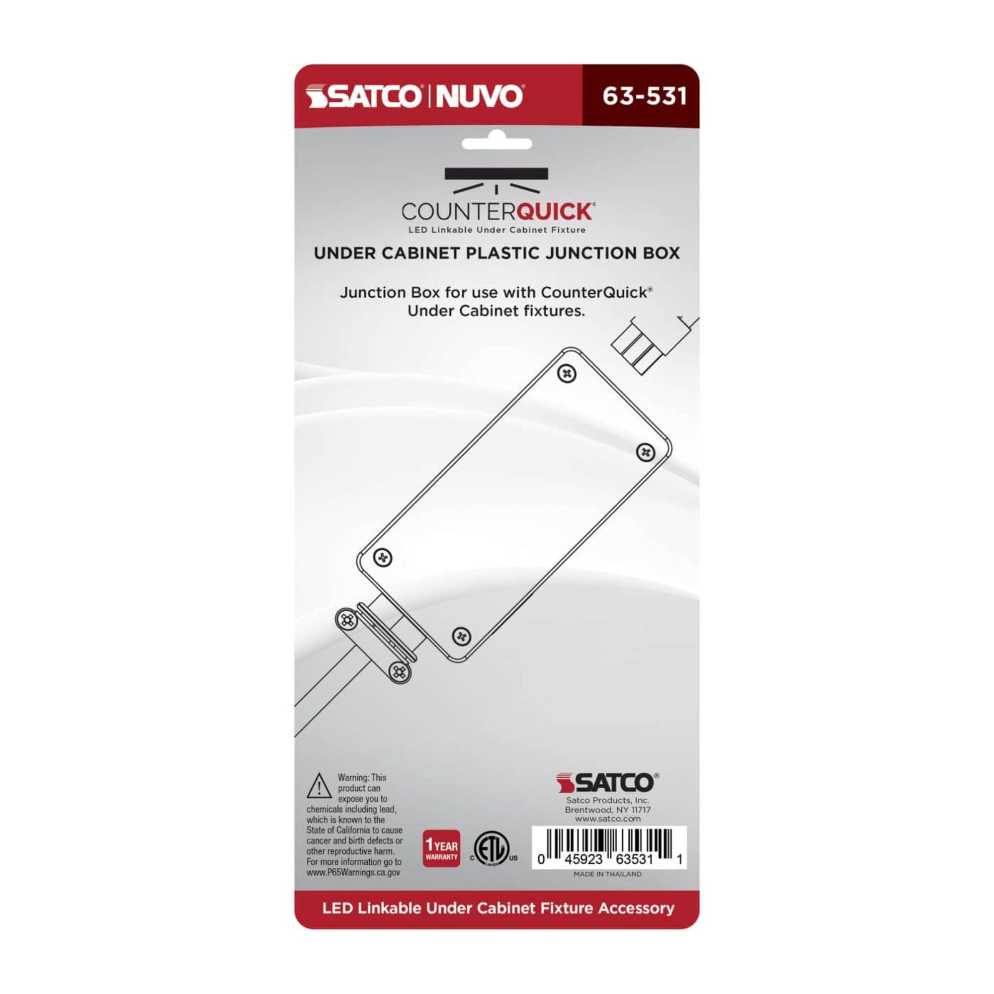 Nuvo Lighting 63-531 Under Cabinet Junction Box Dark Bronze