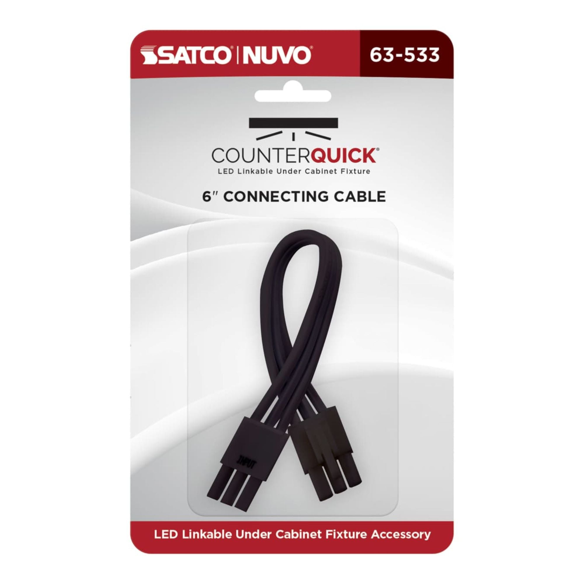 Nuvo Lighting 63-533 Under Cabinet Link Cable 6-Inch Black