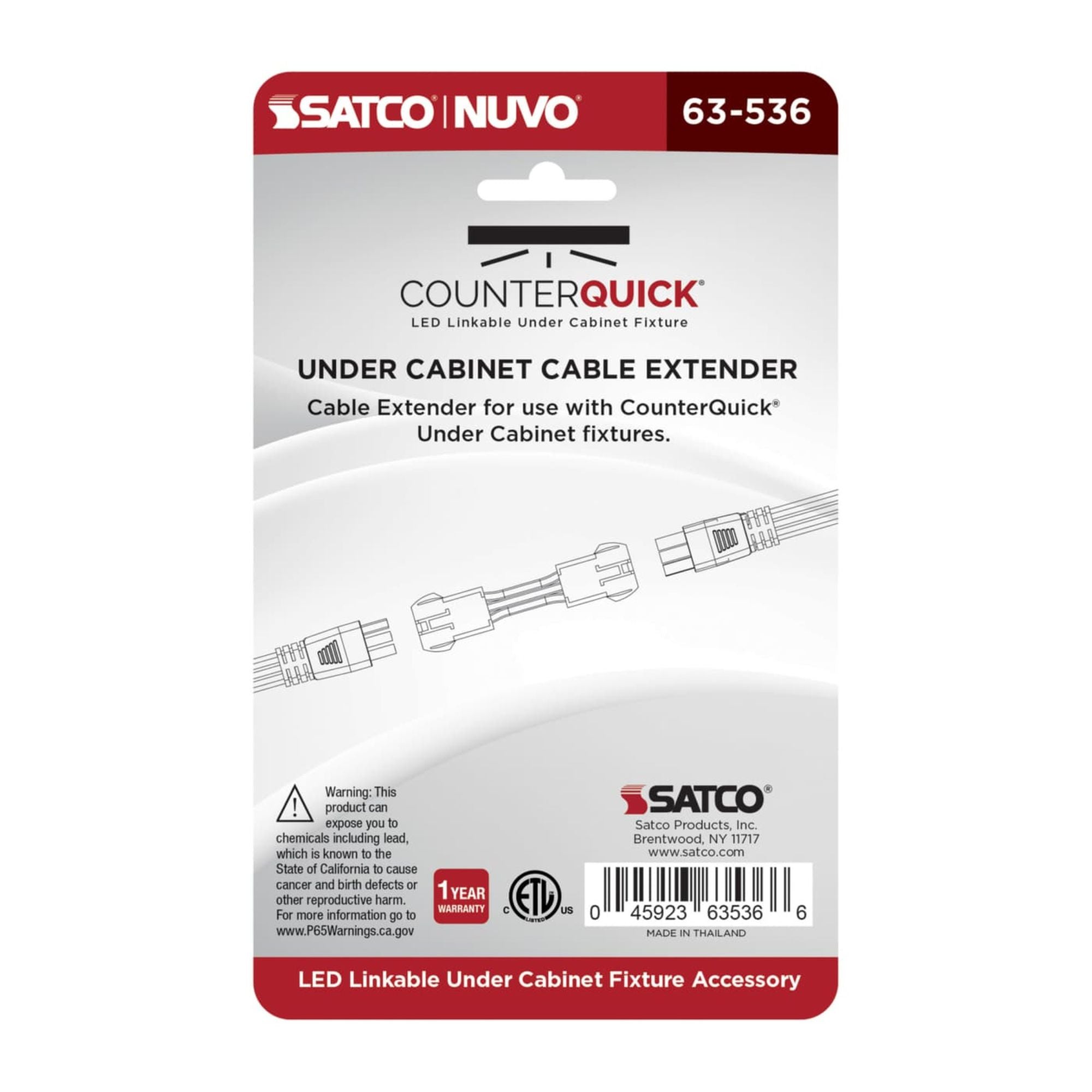 Nuvo Lighting 63-536 Under Cabinet Connectable Link Black