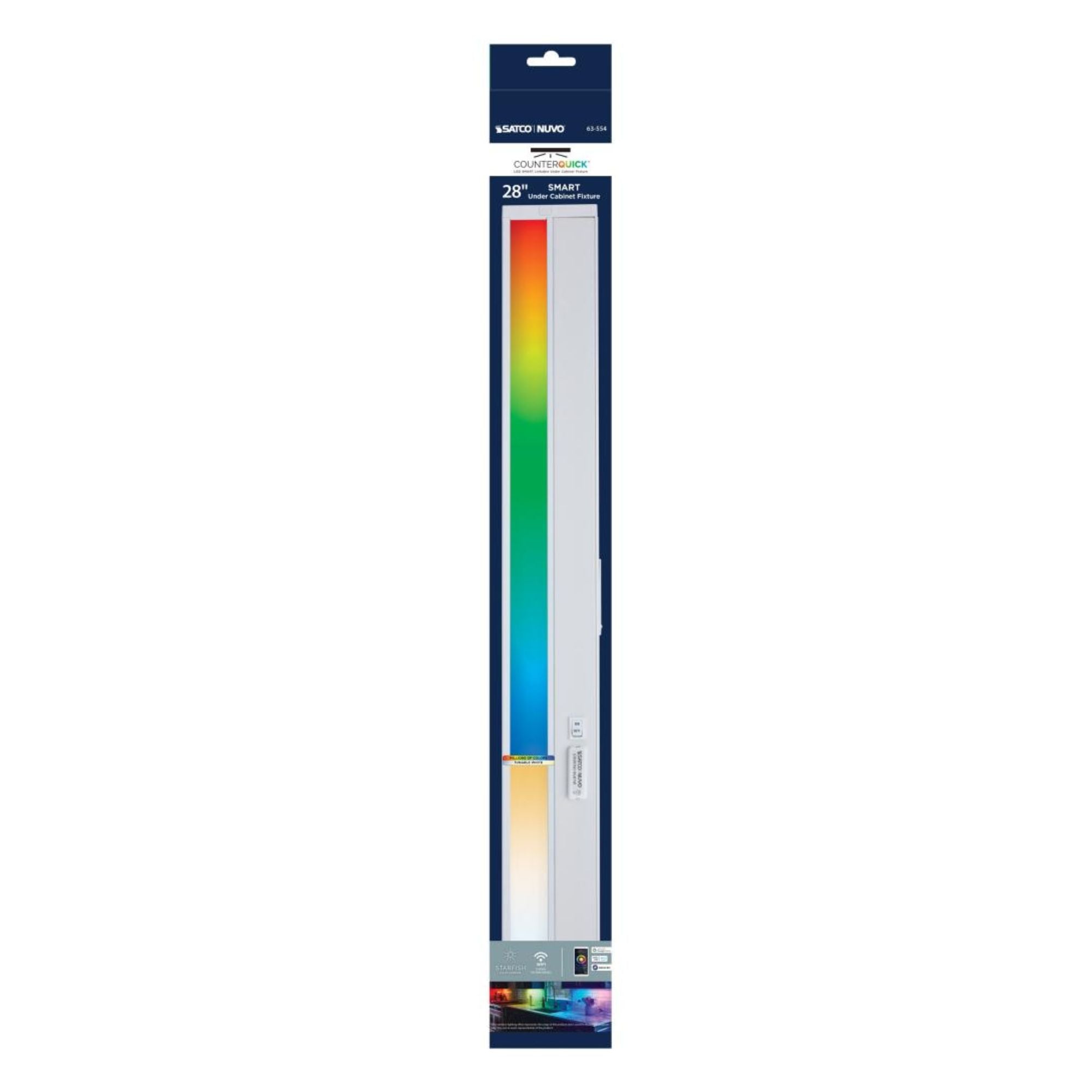Starfish 28 Inch Smart LED Under Cabinet Light, 1209 Lumens, RGB and Tunable White, 120V - Bees Lighting