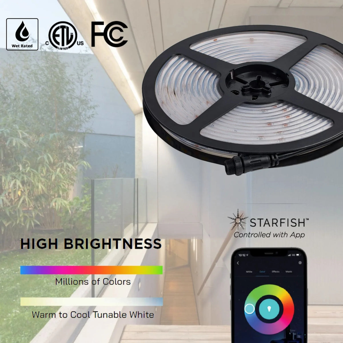 Smart Led Ribbon Lights NUVO 64-145 64 ft. LED Tape Light | RGB & Tunable White – Bees Lighting