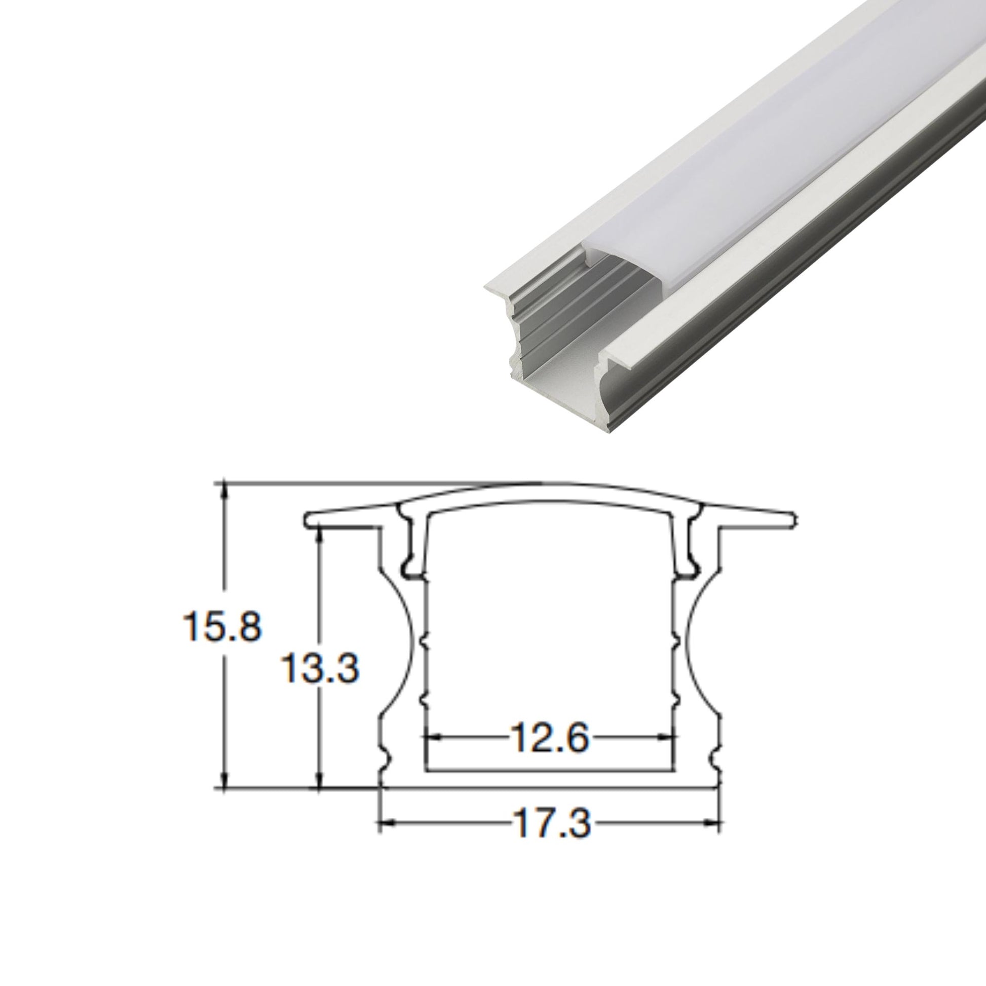 40" Recessed Deep Aluminum Channel, Pack of 5 - Bees Lighting
