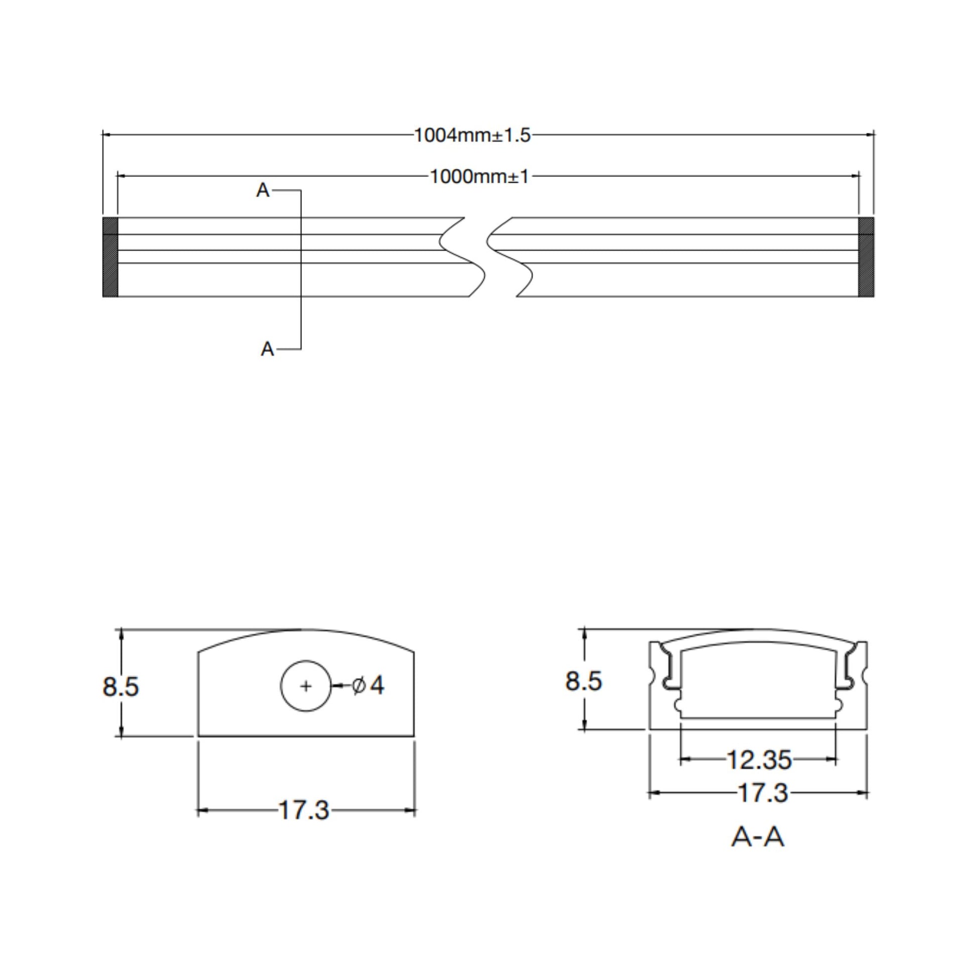 40" Shallow Aluminum Channel, Pack of 5 - Bees Lighting