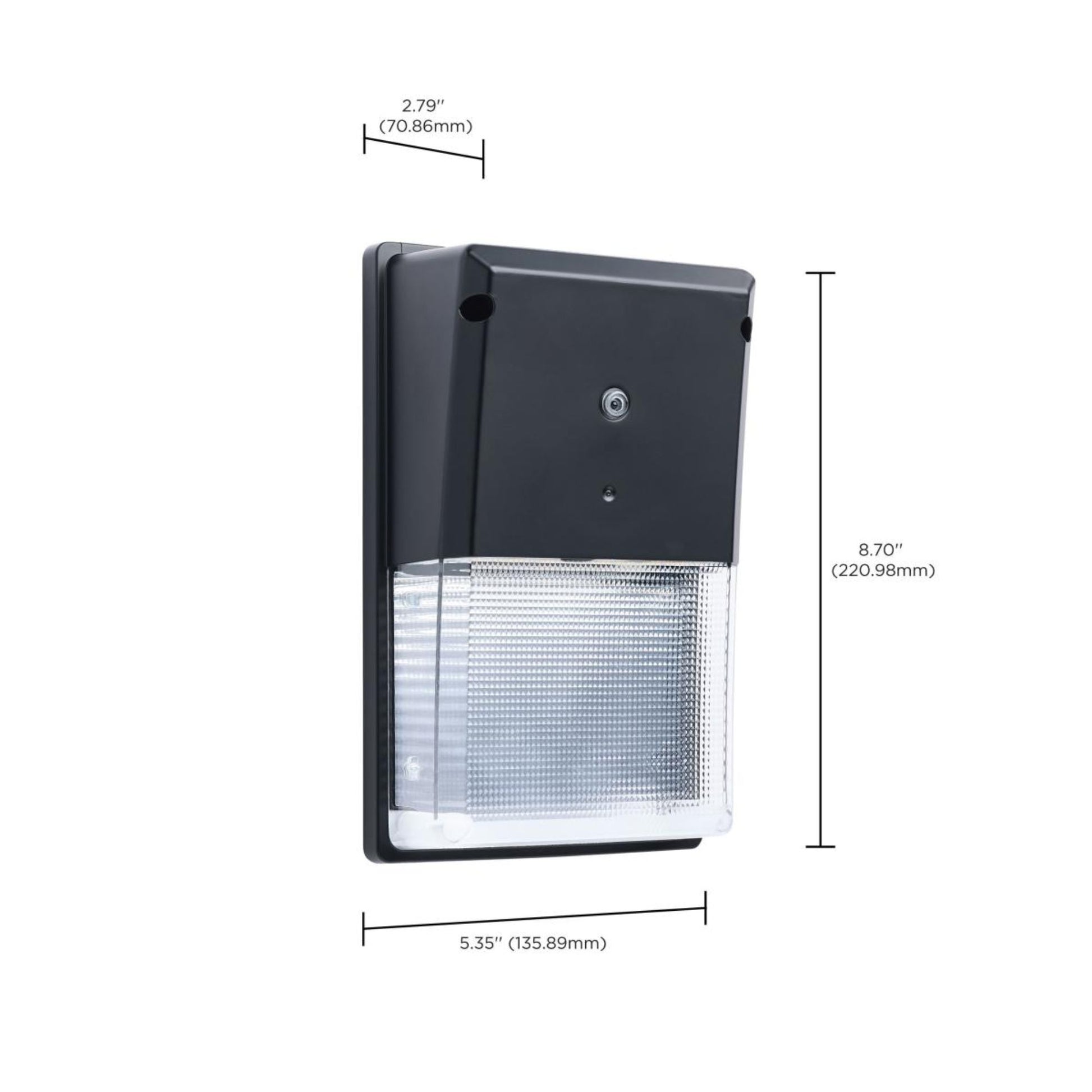 LED Turtle Friendly Mini Wall Pack, 20W, Amber Light And 4000K, 120-277V, Black - Bees Lighting