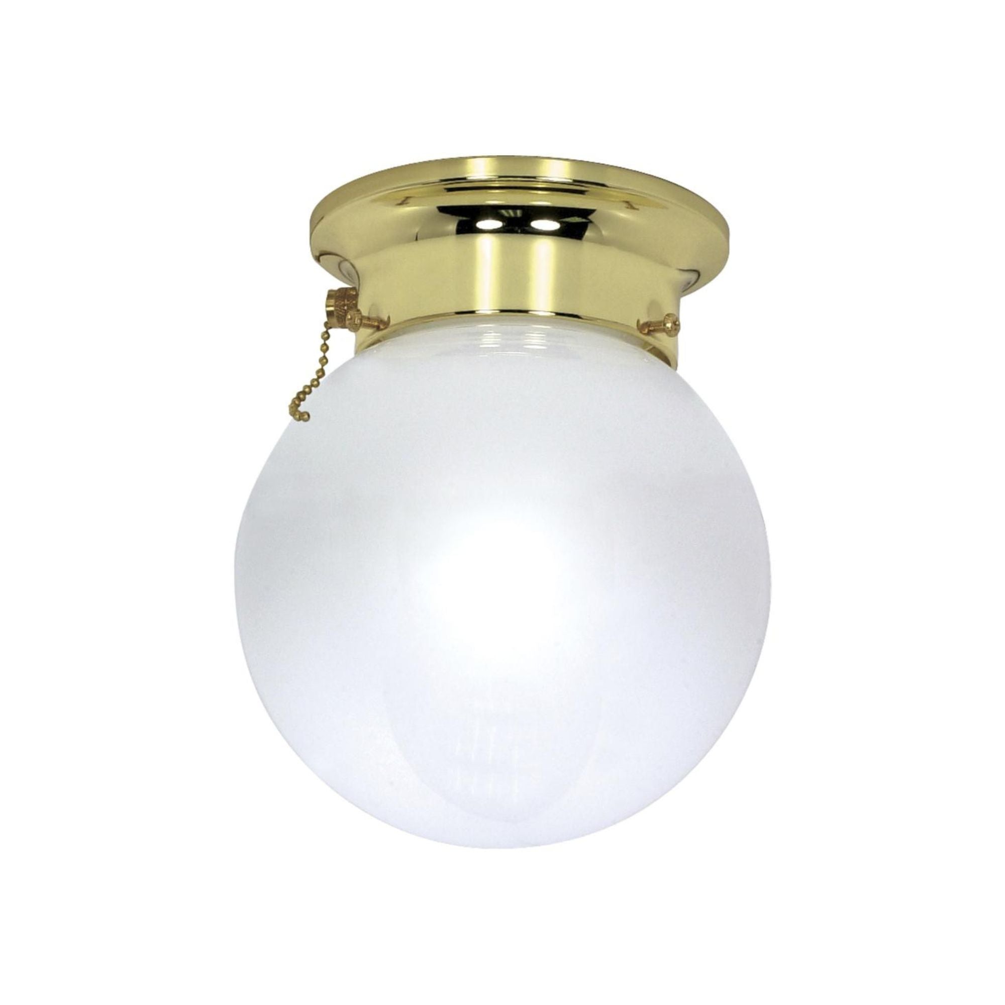 6" Semi Flush Mount, Polished Brass finish, 120V