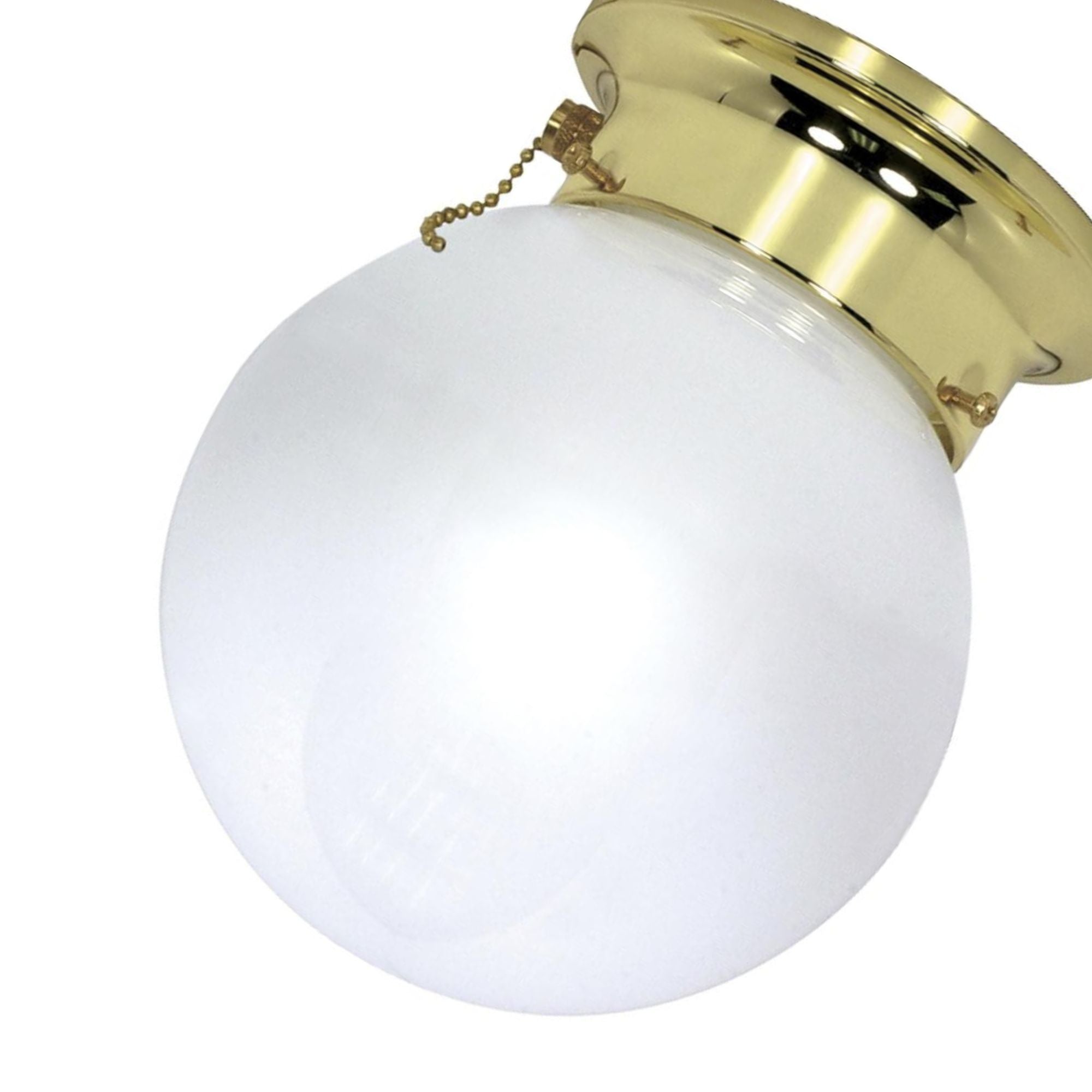 6" Semi Flush Mount, Polished Brass finish, 120V