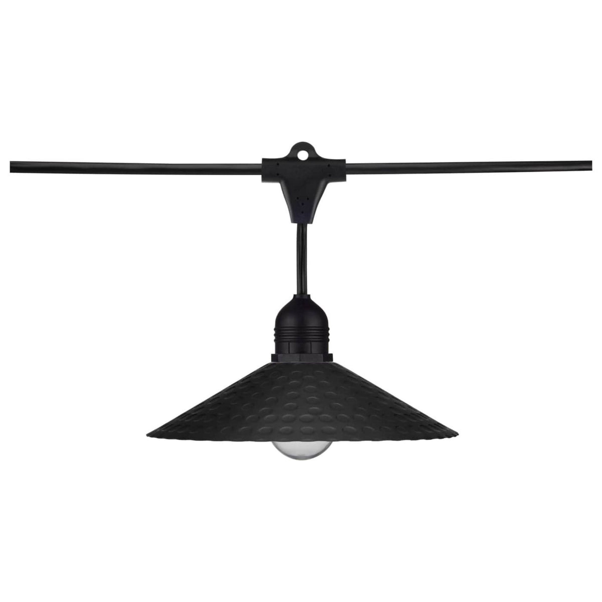 Satco 80-2843 8-Inch Textured Black Metal Dark Sky Shade for Patio String Lights
