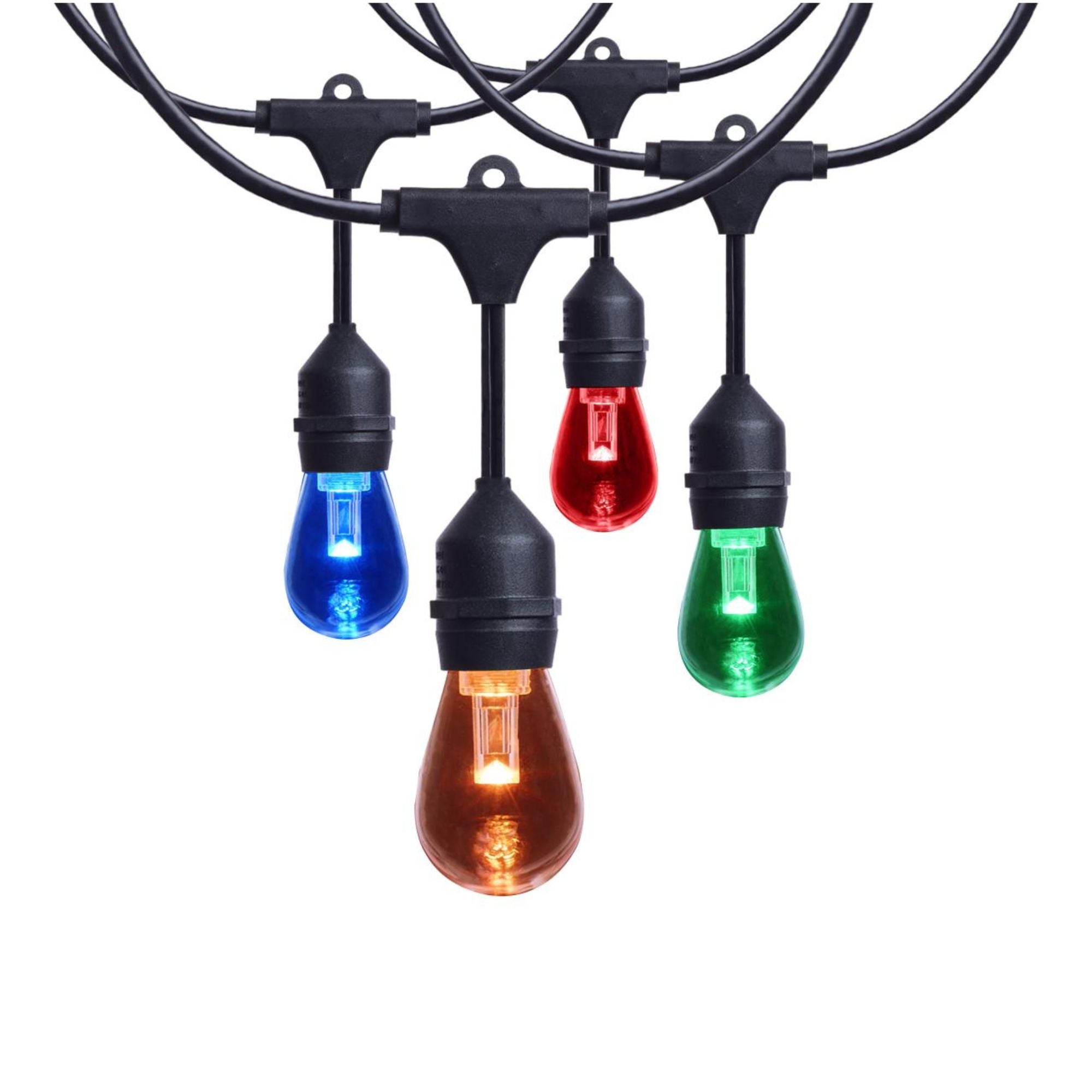 Indoor/Outdoor 24 Feet LED String Light with Remote Control, 12-S14 Bulbs, RGBTW