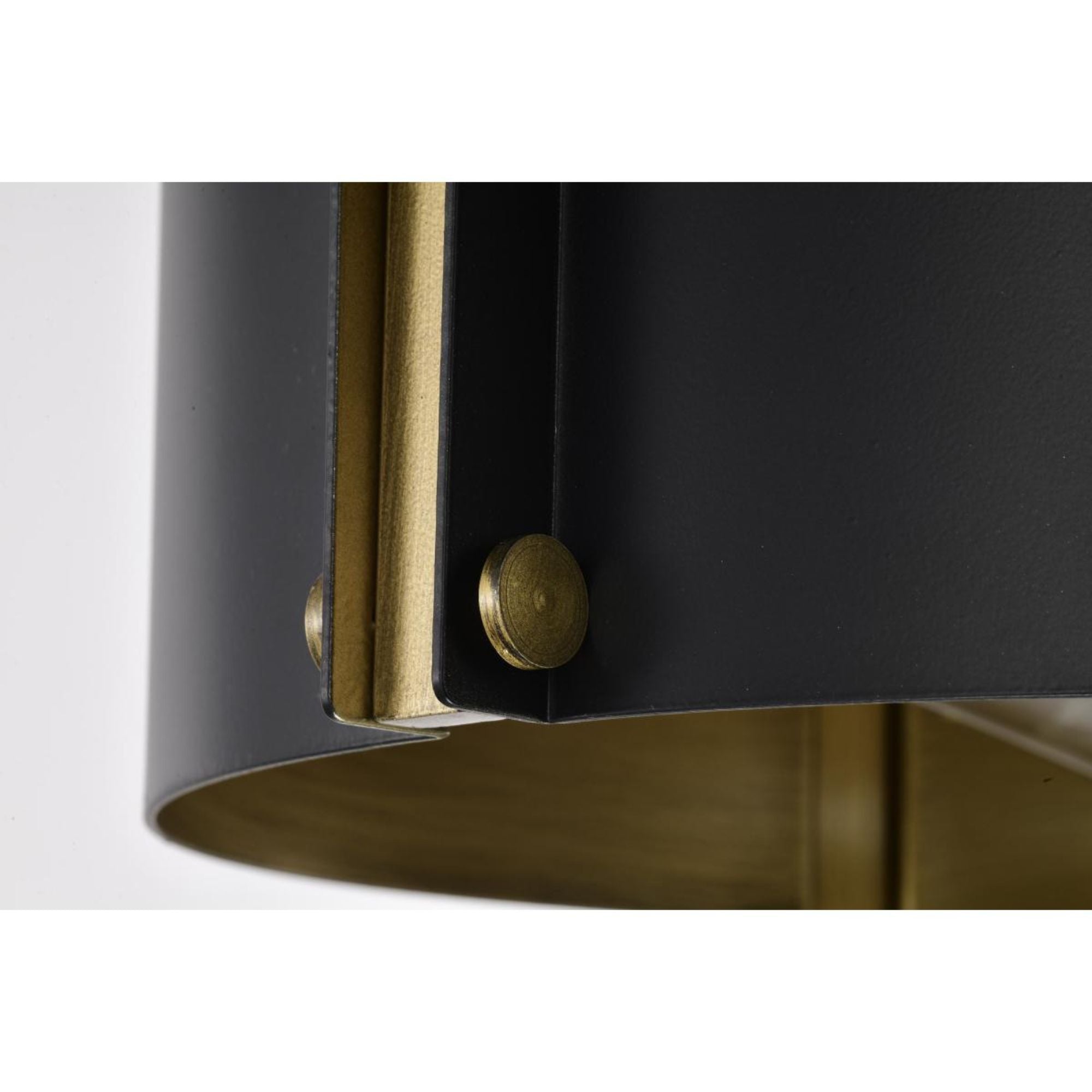 Altos 14" 3 lights Semi-flush Mount, Matte Black and Natural Brass Finish