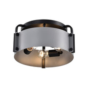 Altos 14" 3 lights Semi-flush Mount, Matte Gray and Matte Black Finish