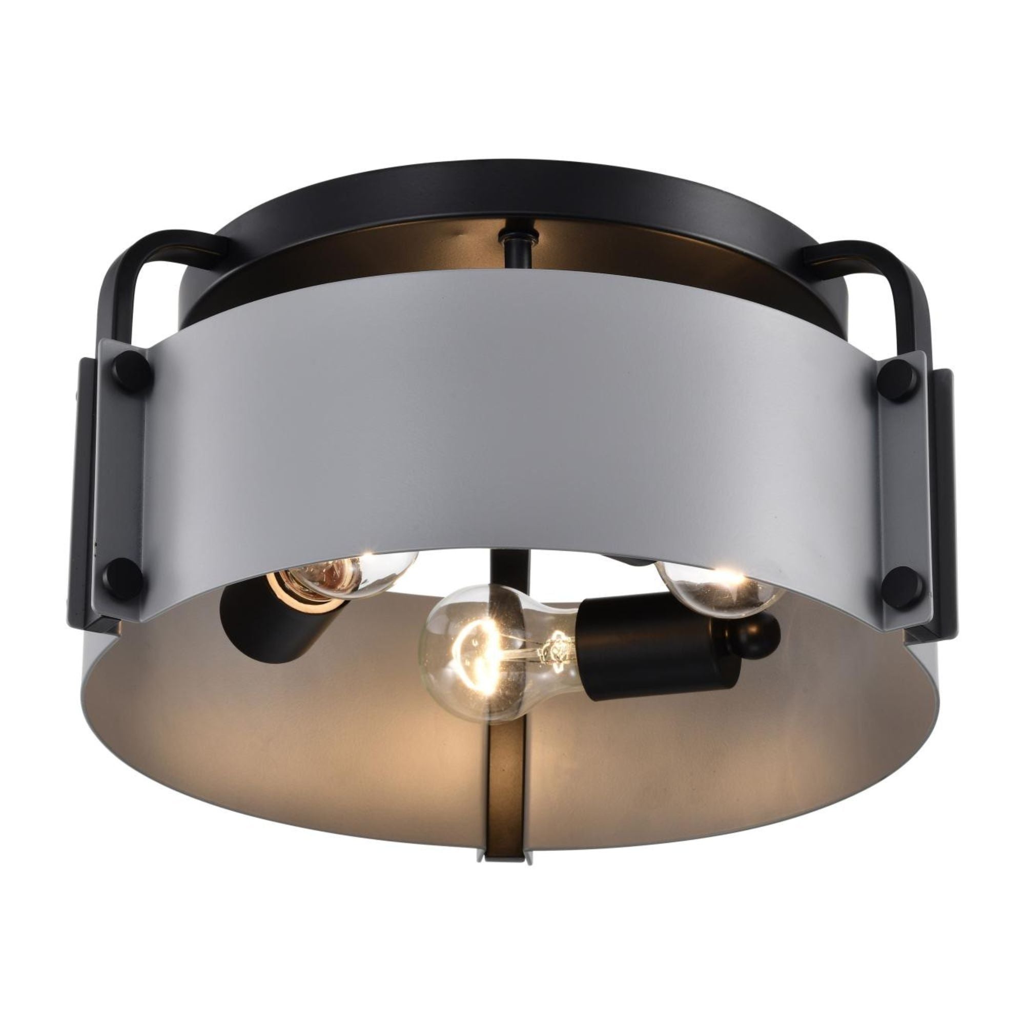 Altos 14" 3 lights Semi-flush Mount, Matte Gray and Matte Black Finish