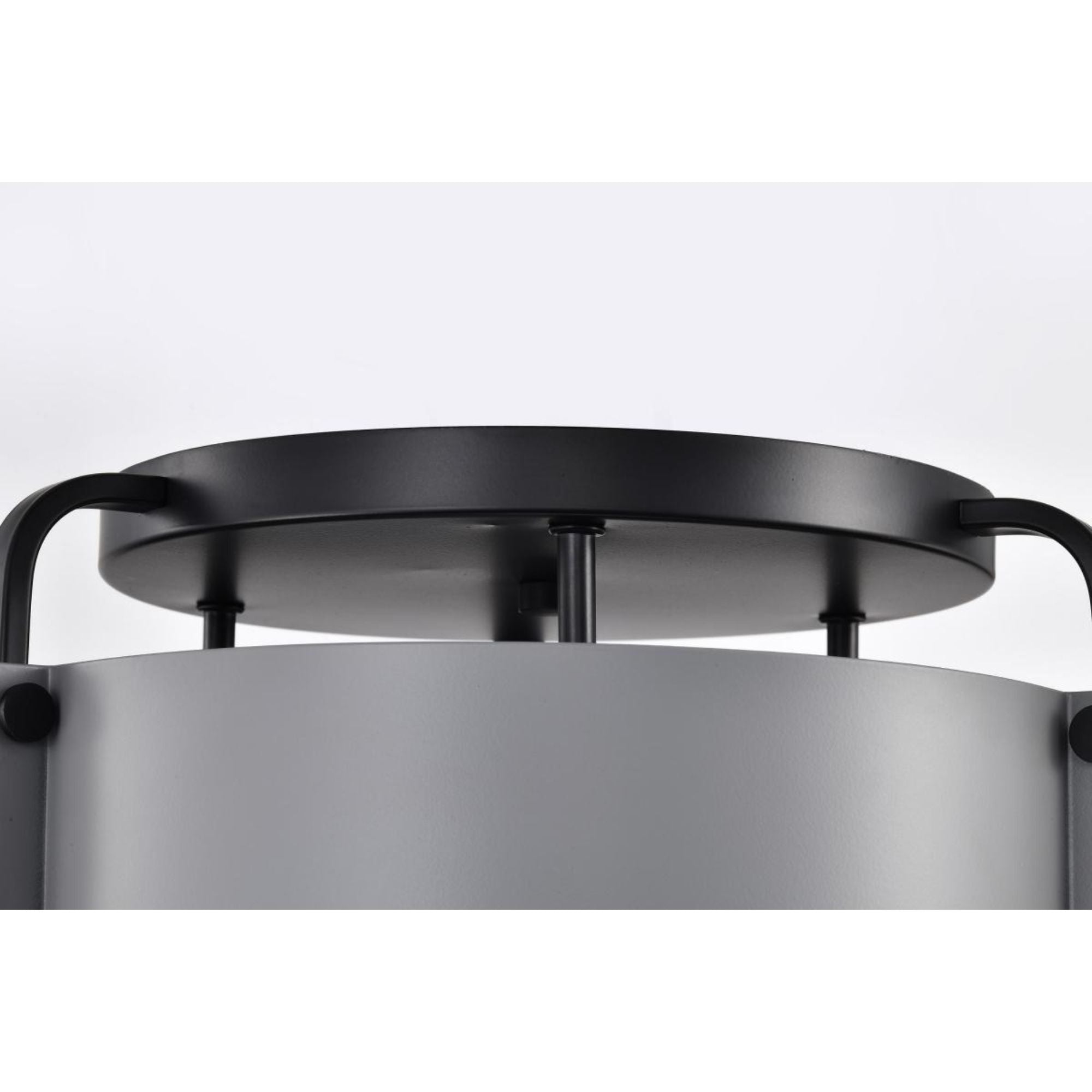 Altos 14" 3 lights Semi-flush Mount, Matte Gray and Matte Black Finish