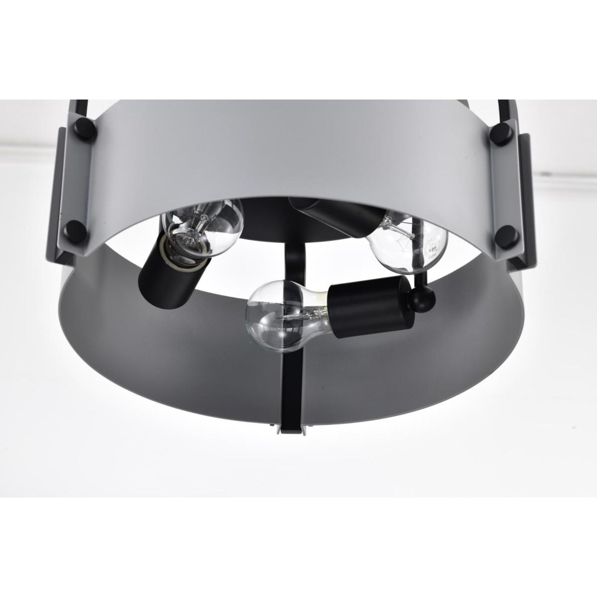 Altos 14" 3 lights Semi-flush Mount, Matte Gray and Matte Black Finish
