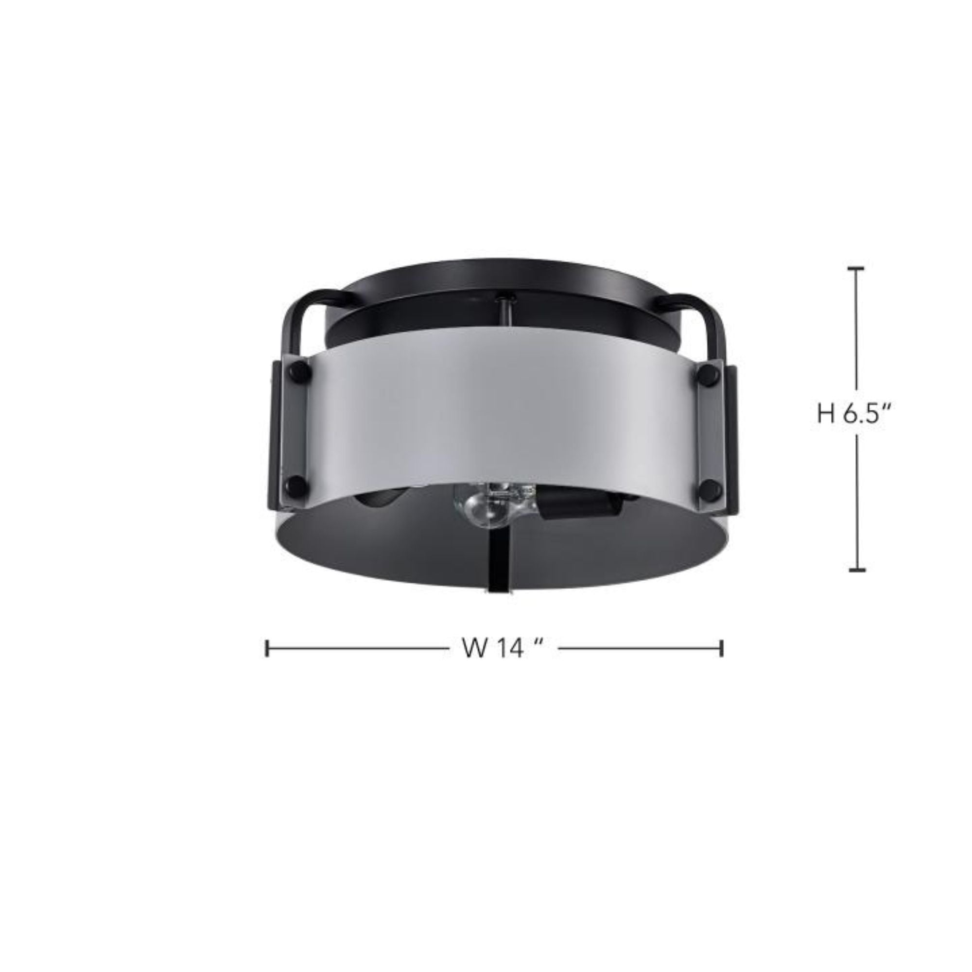 Altos 14" 3 lights Semi-flush Mount, Matte Gray and Matte Black Finish