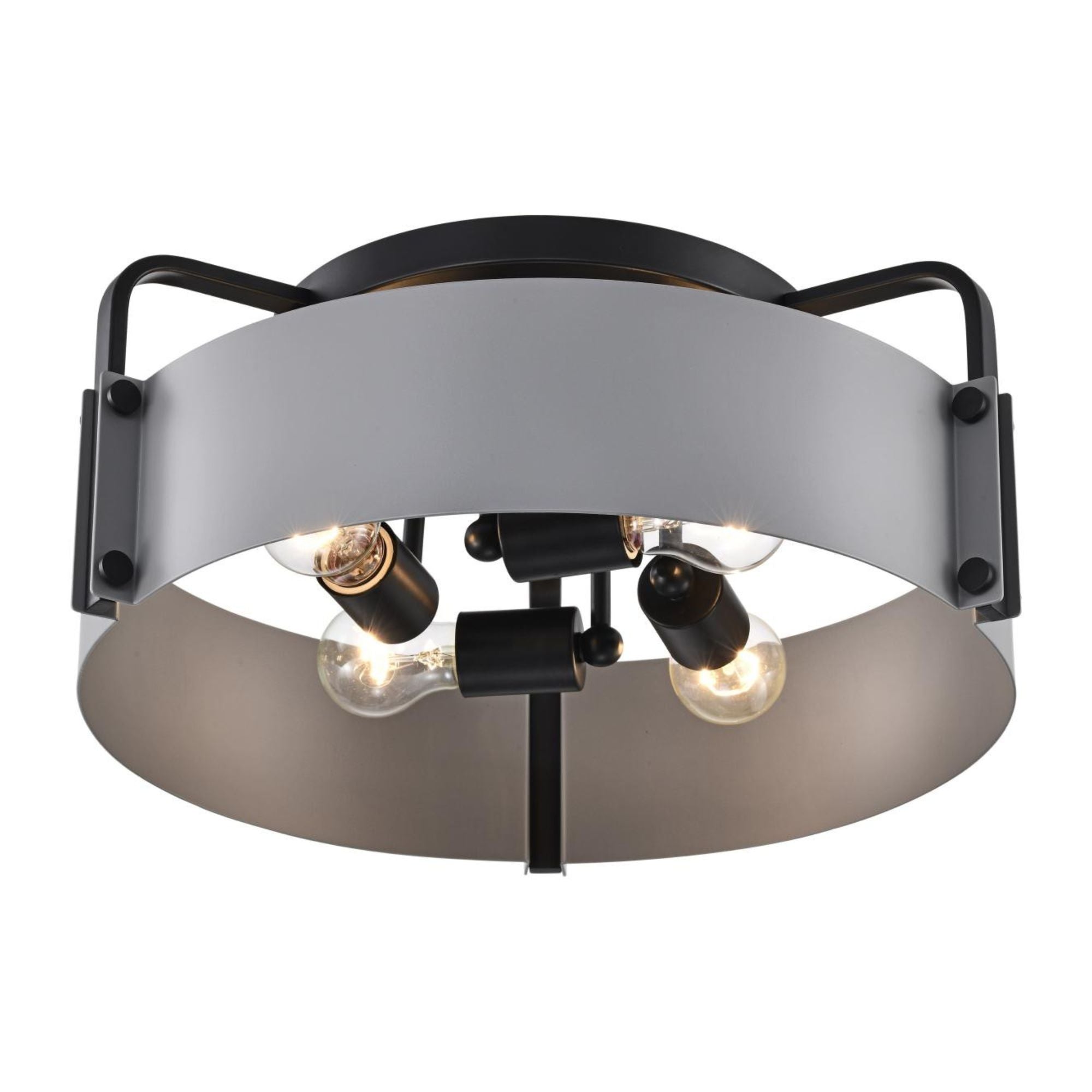 Altos 18" 4 lights Semi-flush Mount, Matte Gray and Matte Black Finish