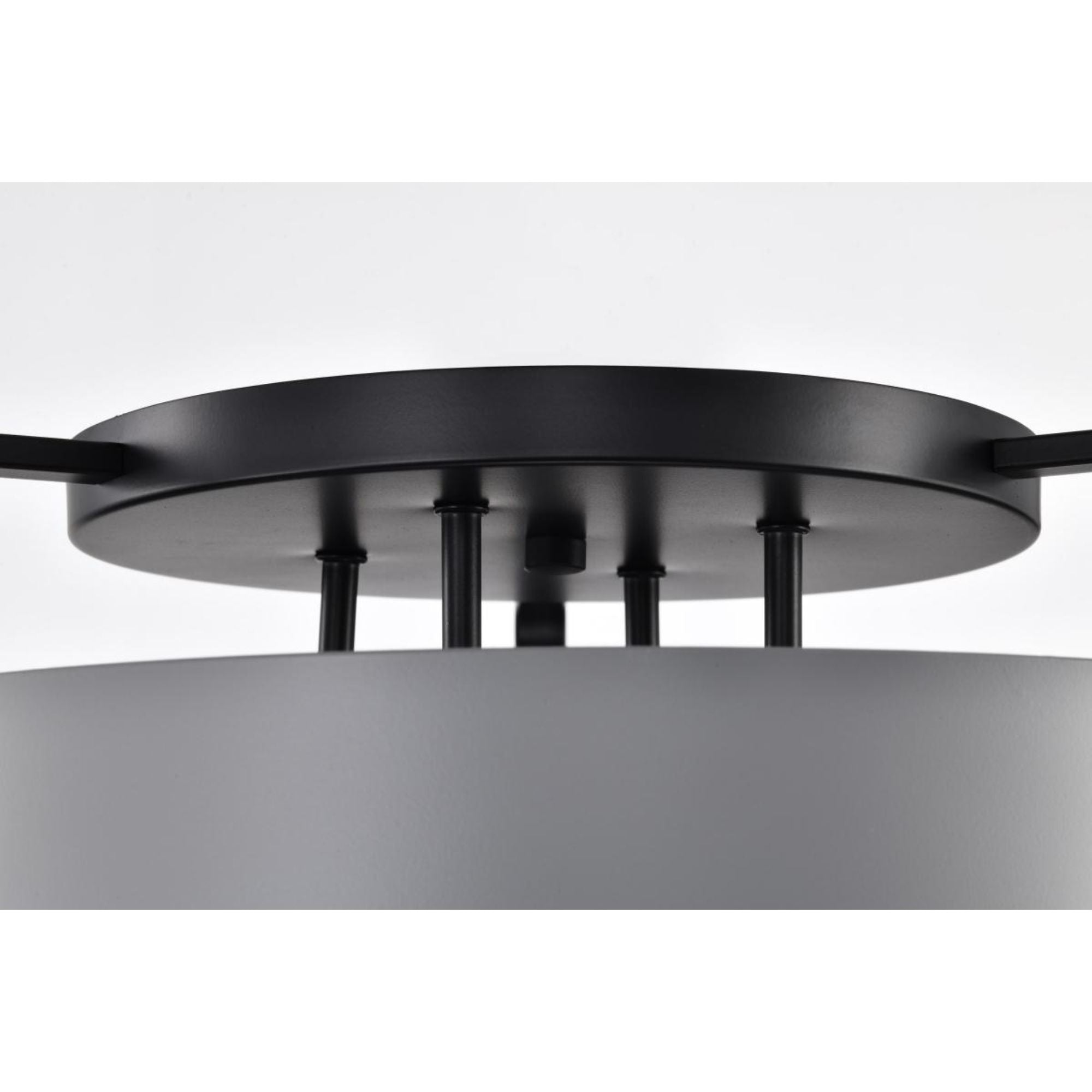 Altos 18" 4 lights Semi-flush Mount, Matte Gray and Matte Black Finish