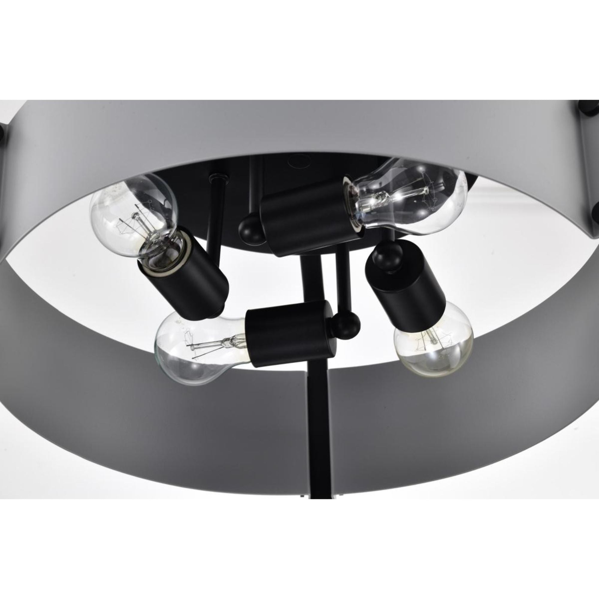 Altos 18" 4 lights Semi-flush Mount, Matte Gray and Matte Black Finish