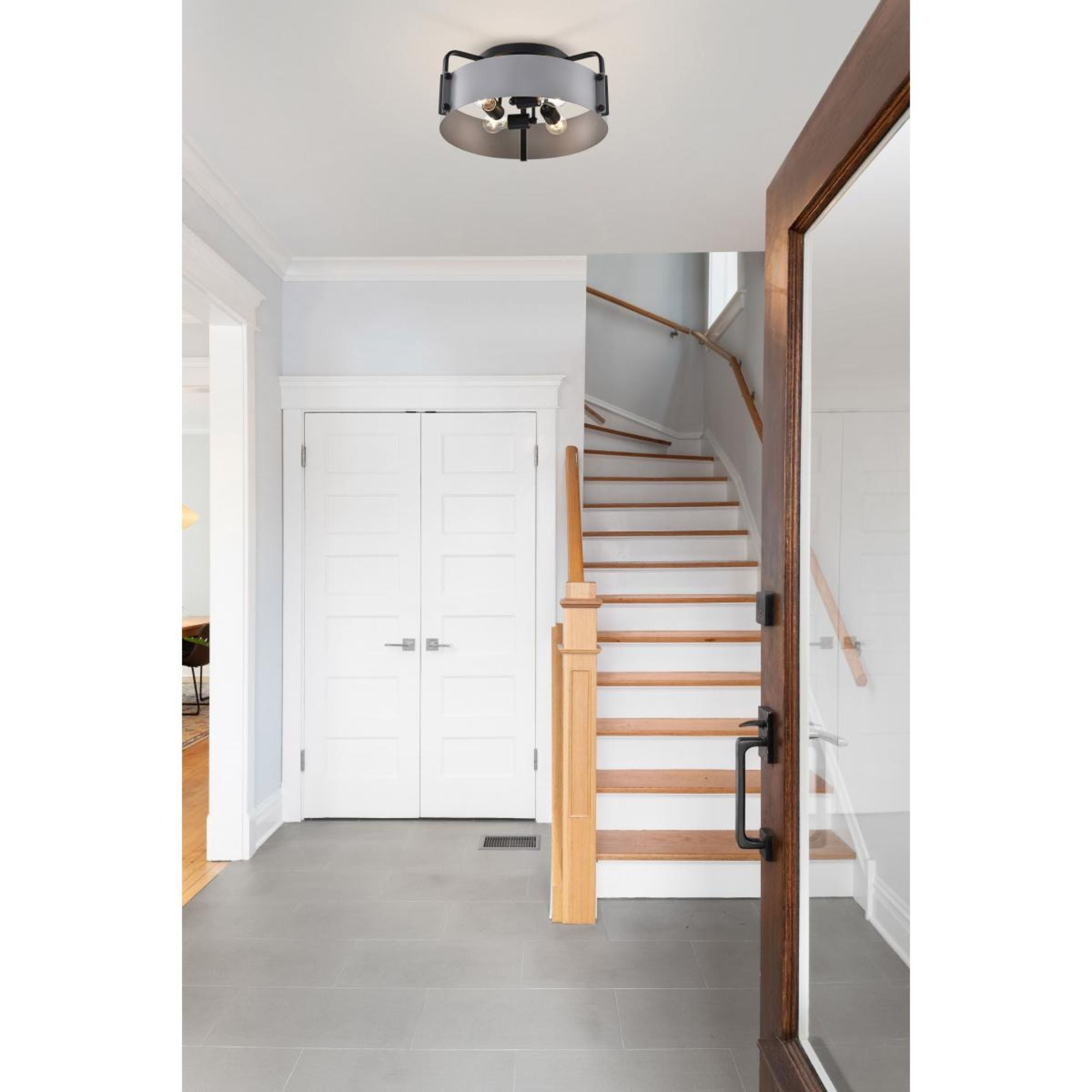 Altos 18" 4 lights Semi-flush Mount, Matte Gray and Matte Black Finish