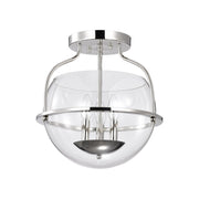 Amado 14" 3 lights Semi-flush Mount, Polished Nickel Finish