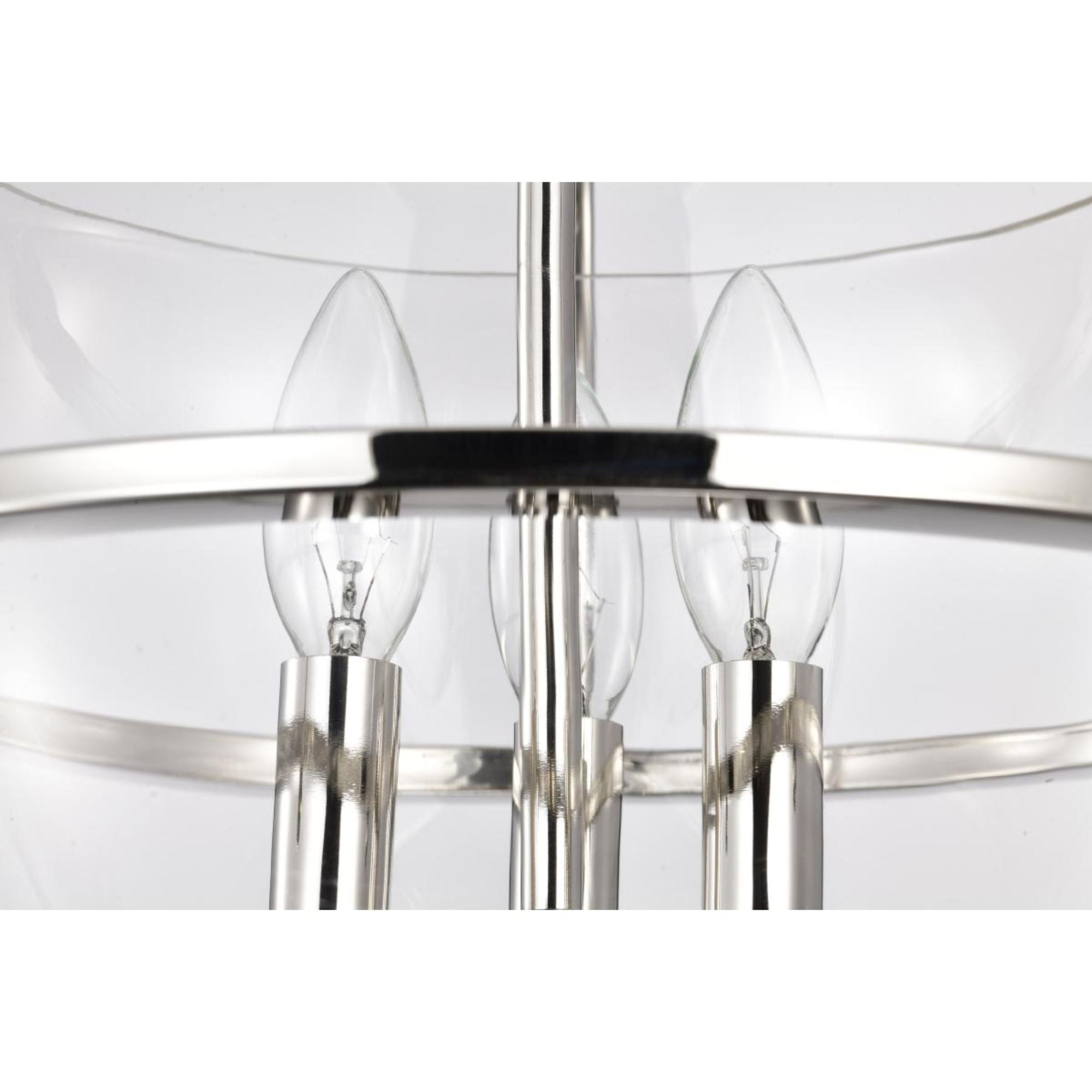 Amado 14" 3 lights Semi-flush Mount, Polished Nickel Finish