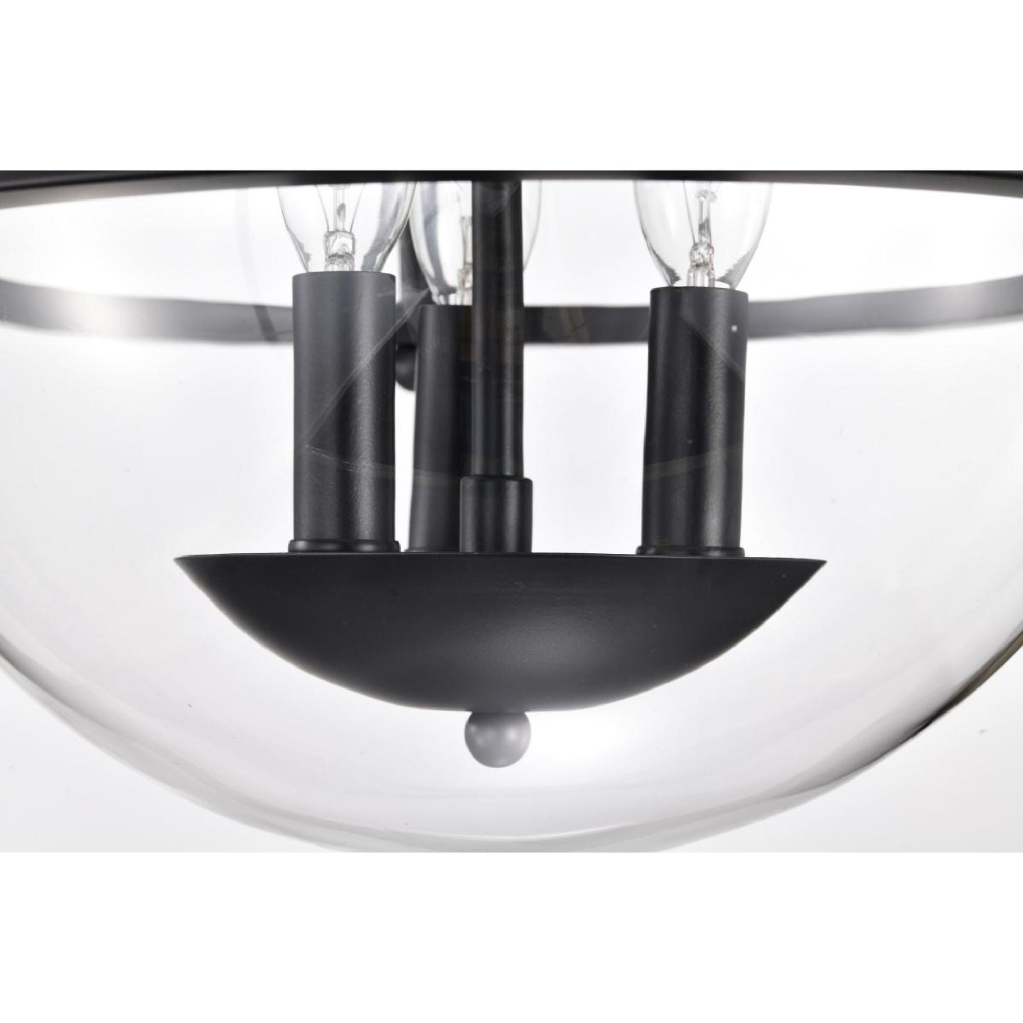 Amado 14" 3 lights Semi-flush Mount, Matte Black Finish