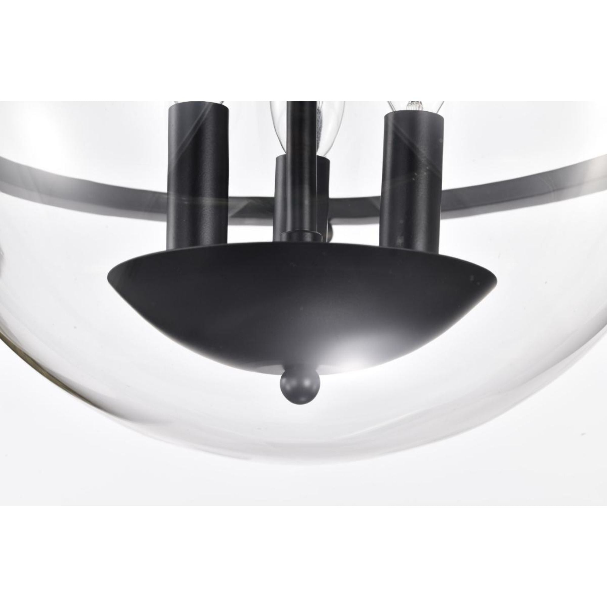 Amado 14" 3 lights Semi-flush Mount, Matte Black Finish