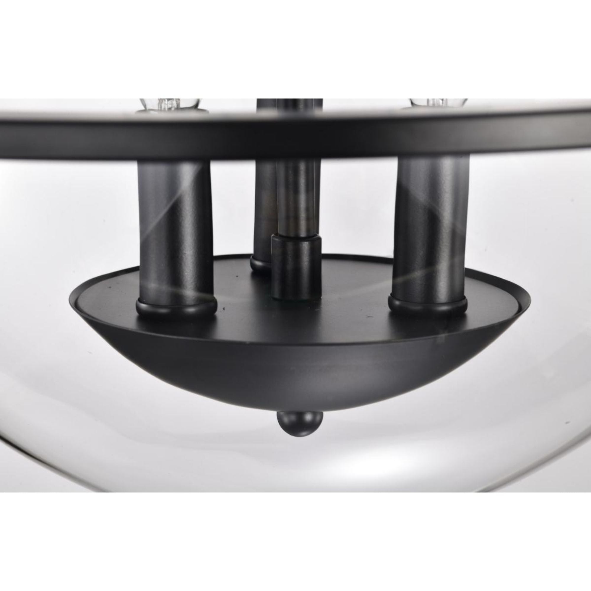 Amado 14" 3 lights Semi-flush Mount, Matte Black Finish