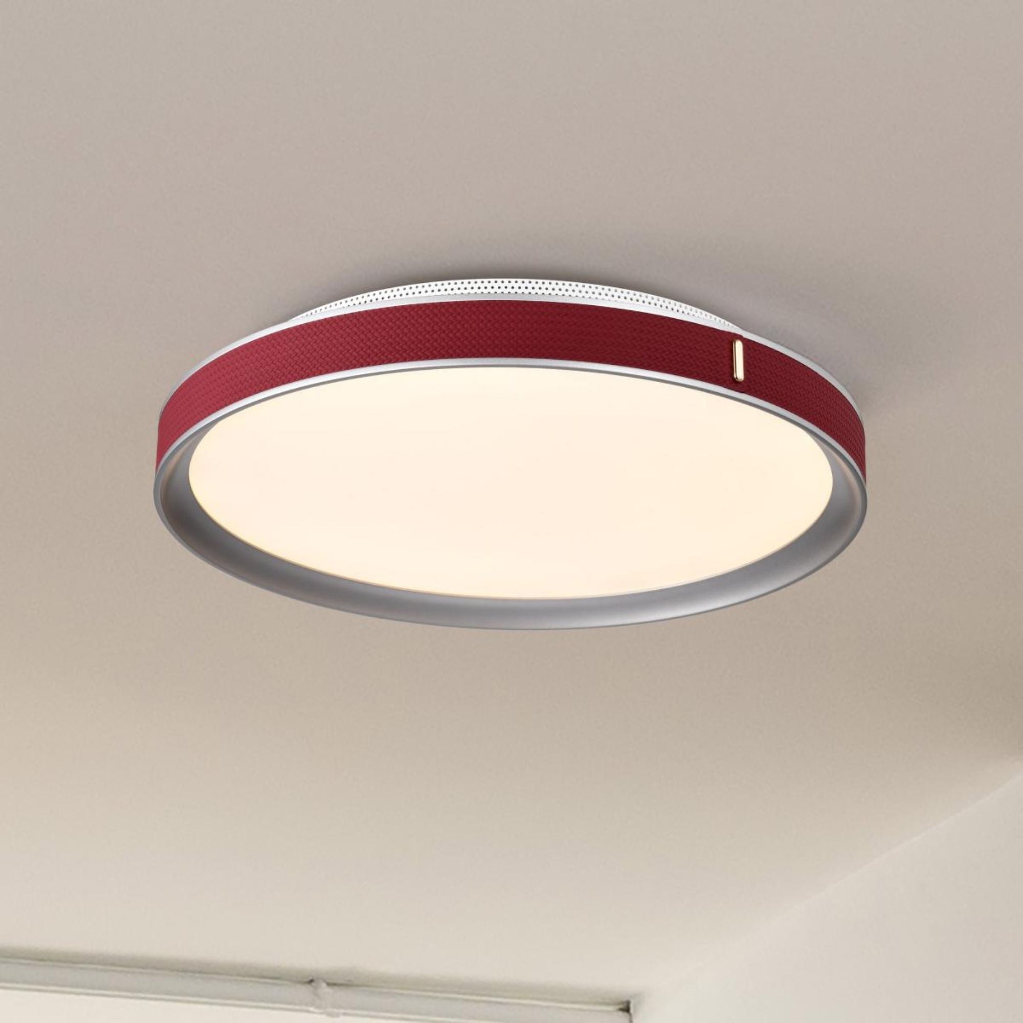 Bandon 20" LED Flush Mount, Gray with Red Wrap, Acrylic Lens