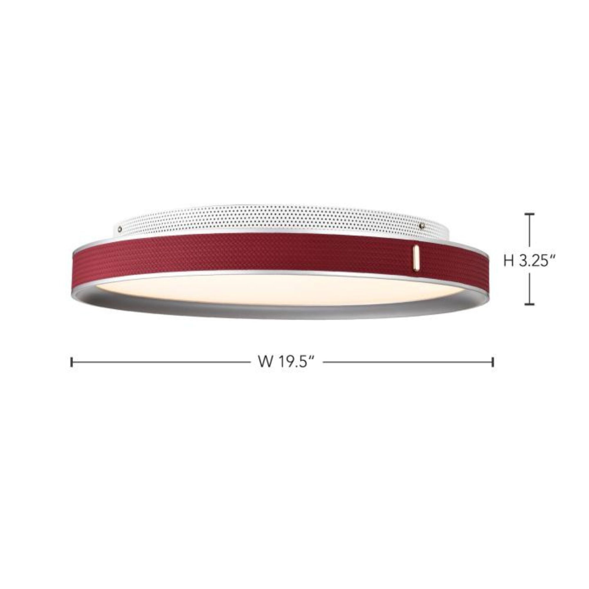 Bandon 20" LED Flush Mount, Gray with Red Wrap, Acrylic Lens