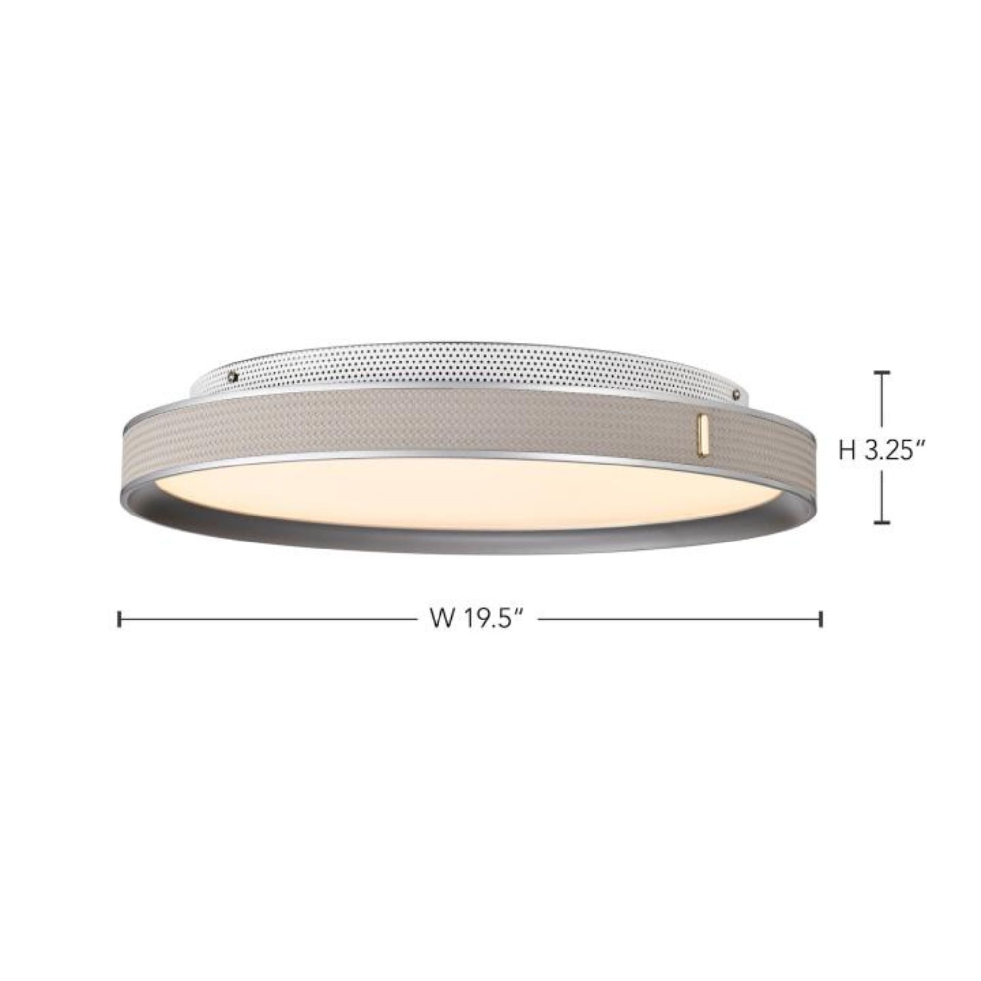Bandon 20" LED Flush Mount, Gray with Off-White Wrap, Acrylic Lens