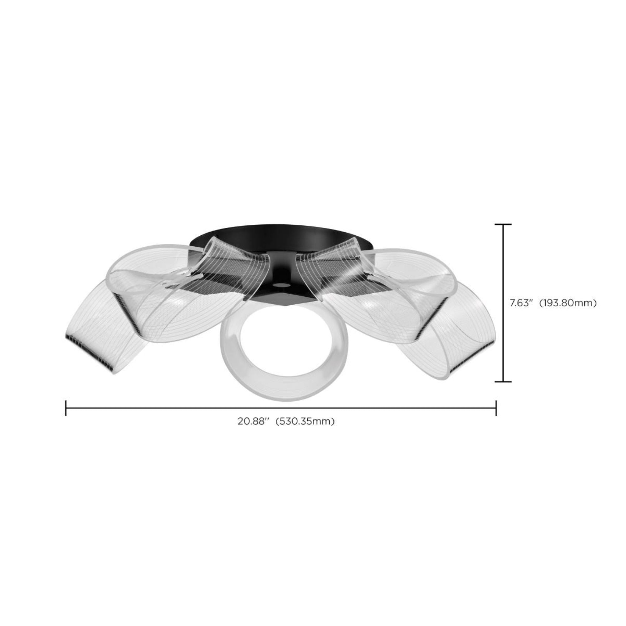 Barnett 21" LED Flush Mount, Matte Black Finish