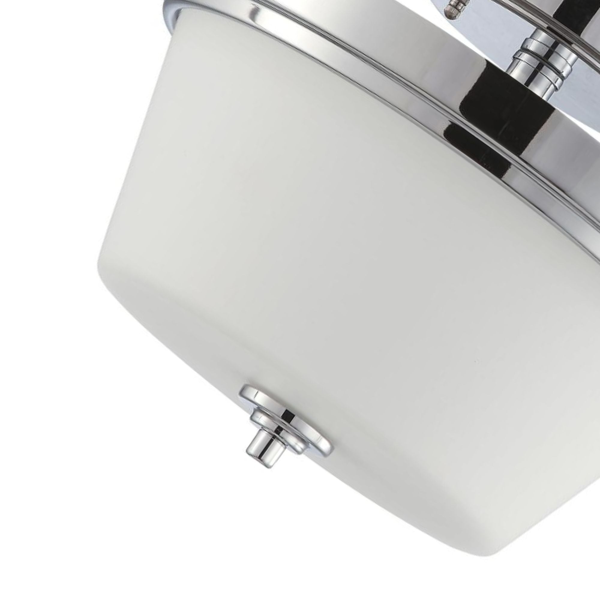Bento 13" 3-Light Semi Flush Mount, Polished Chrome / Satin White Finish