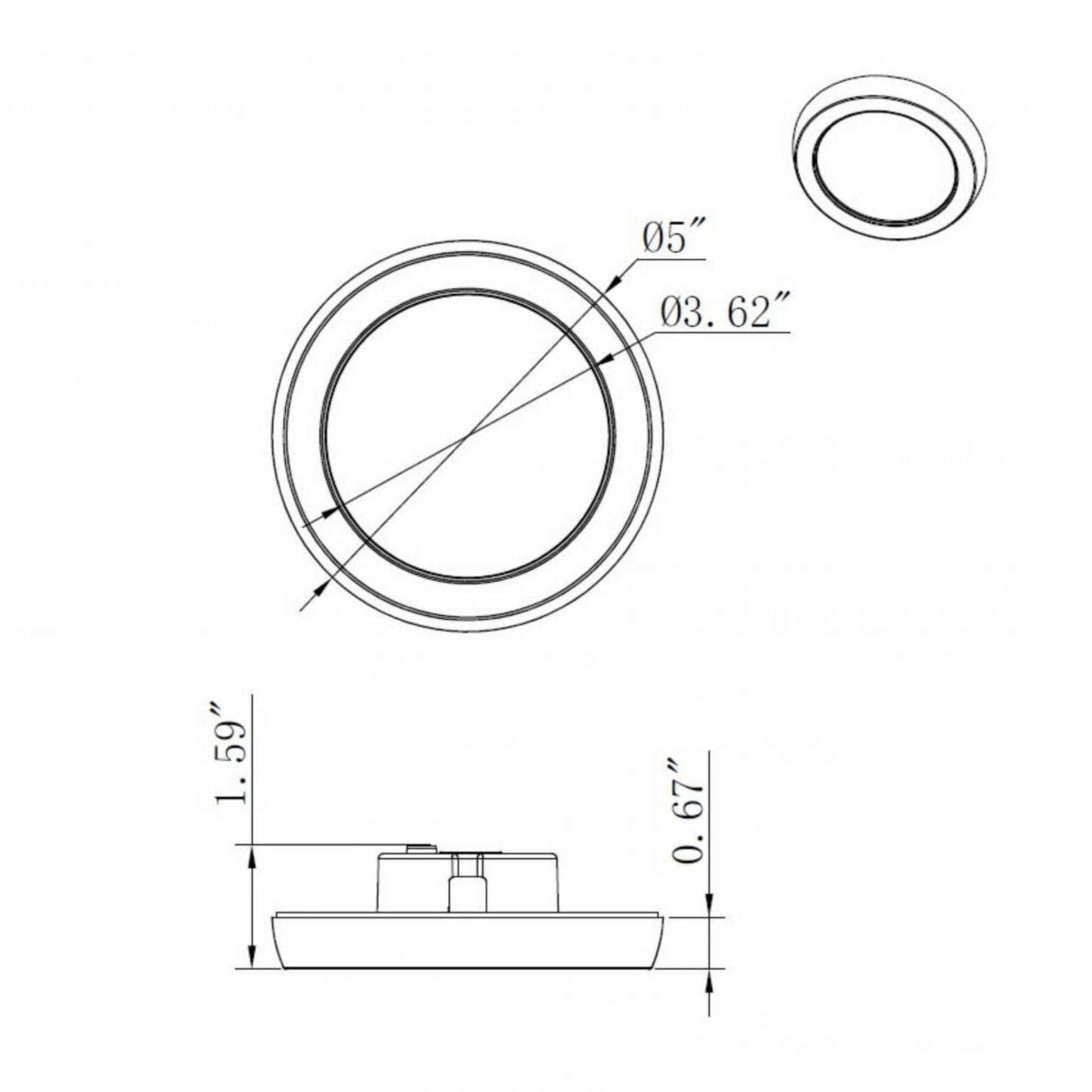 Blink 5" LED Round Disk Light, 9W, 5CCT, White Finish