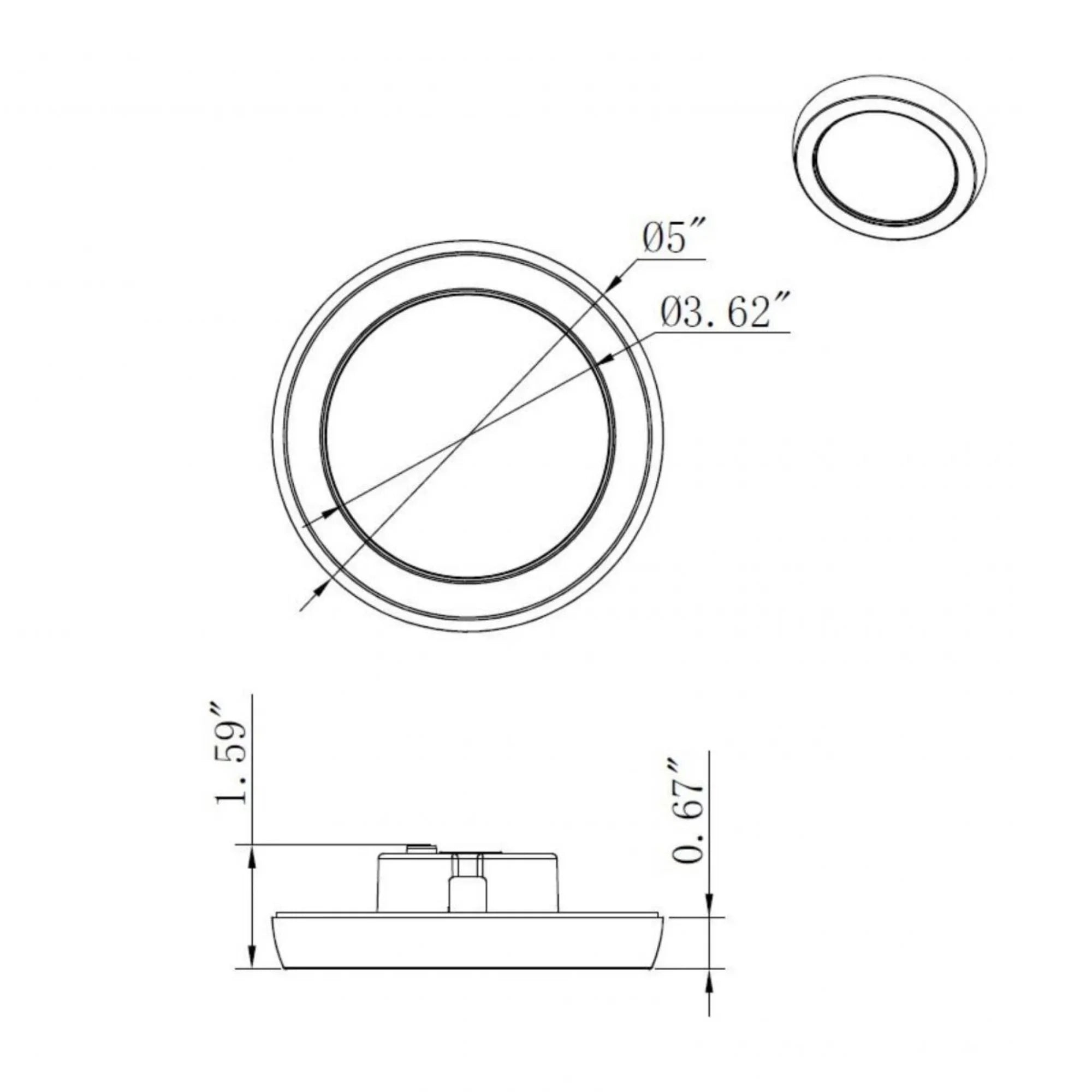 Blink 5" LED Round Disk Light, 9W, 5CCT, Brushed Nickel Finish