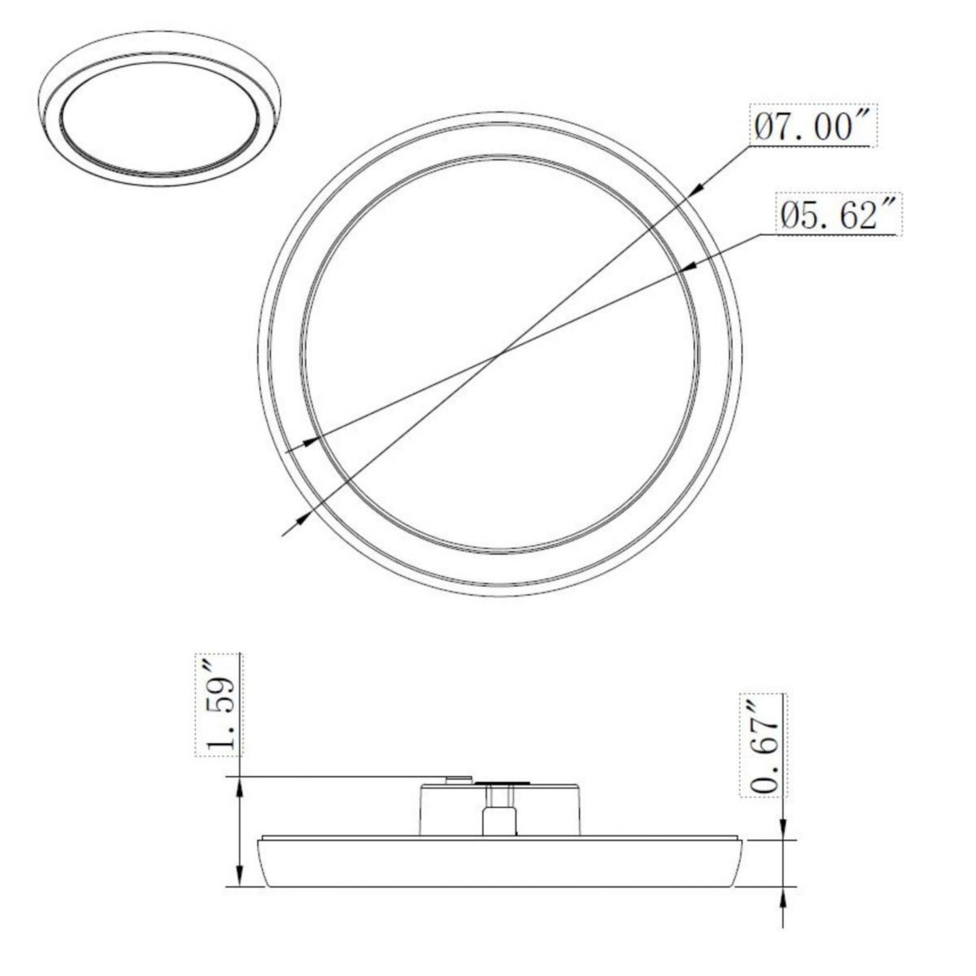 Blink 7" LED Round Disk Light, 11W, 5CCT, Black Finish