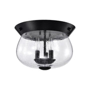 Boliver 14" 3 lights Flush Mount, Matte Black Finish