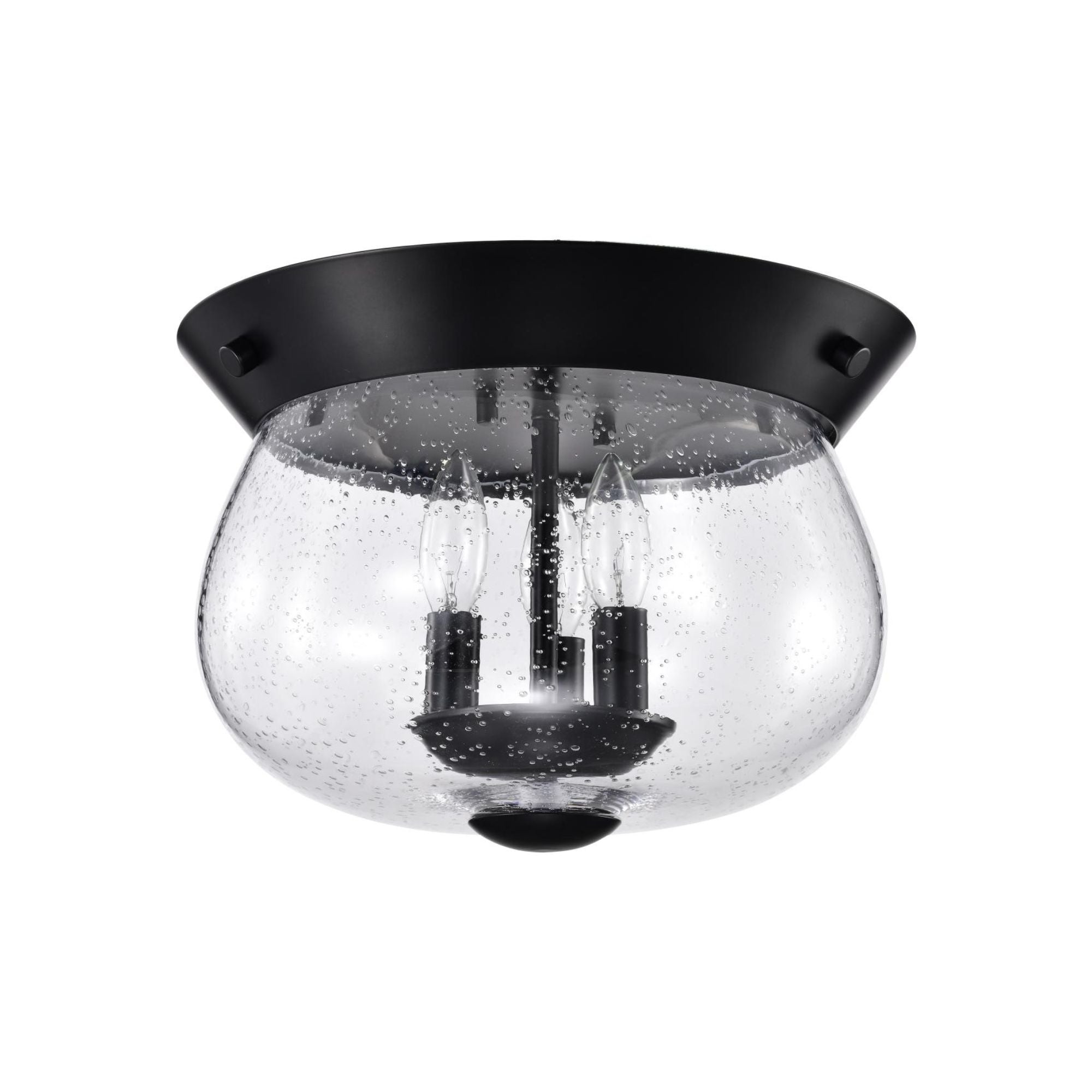 Boliver 14" 3 lights Flush Mount, Matte Black Finish