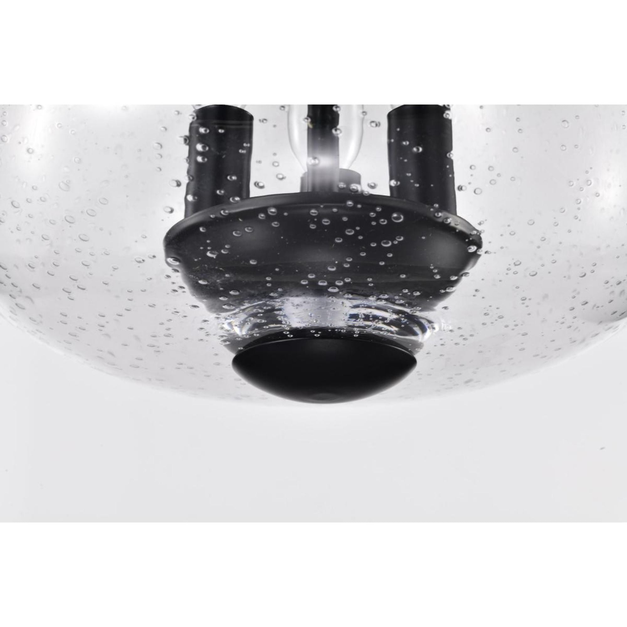 Boliver 14" 3 lights Flush Mount, Matte Black Finish
