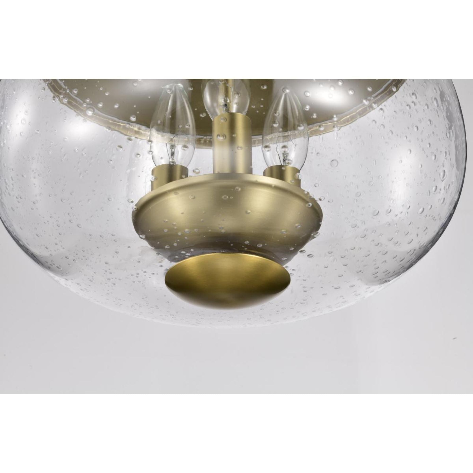 Boliver 14" 3 lights Flush Mount, Vintage Brass Finish