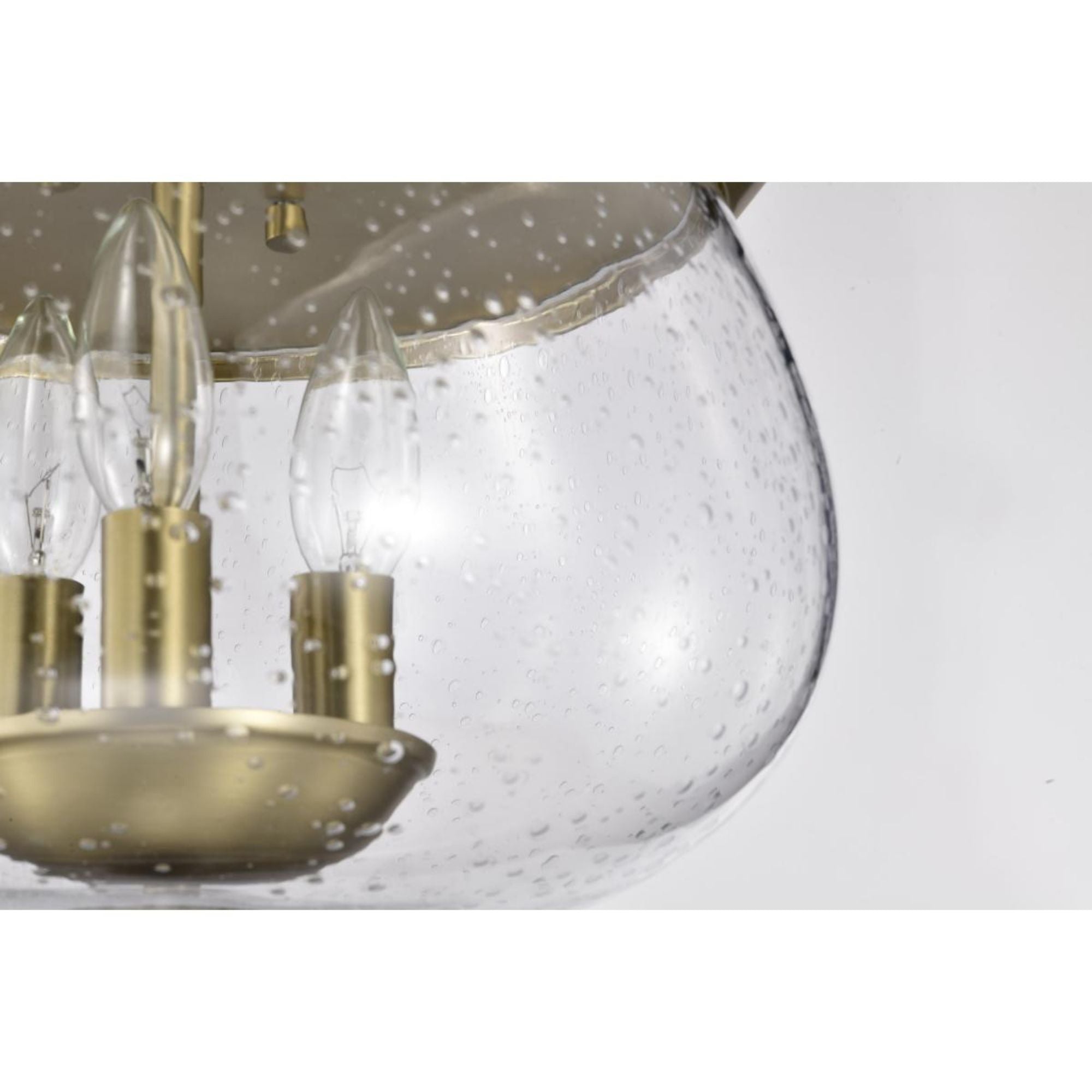 Boliver 14" 3 lights Flush Mount, Vintage Brass Finish