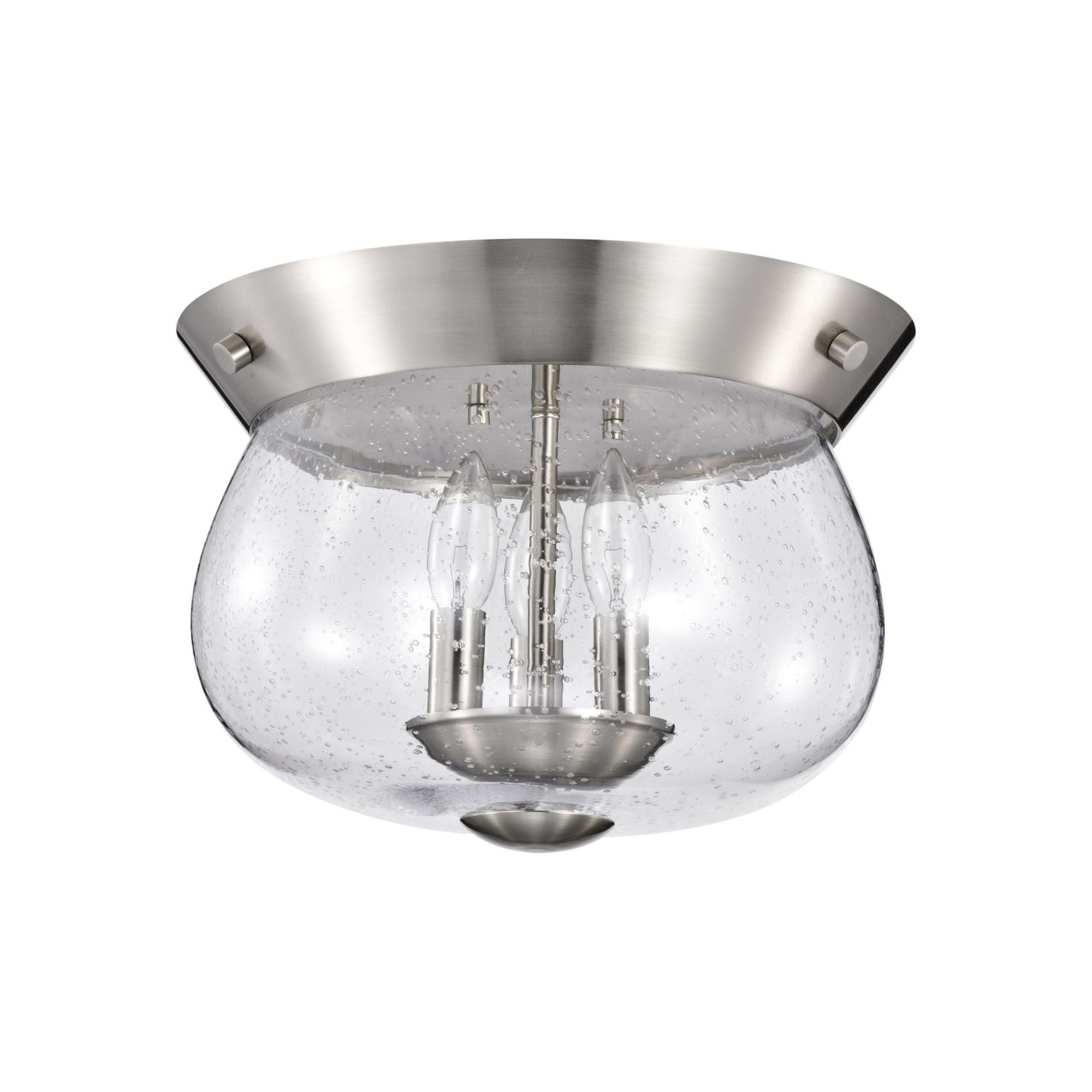 Boliver 14" 3 lights Flush Mount, Brushed Nickel Finish