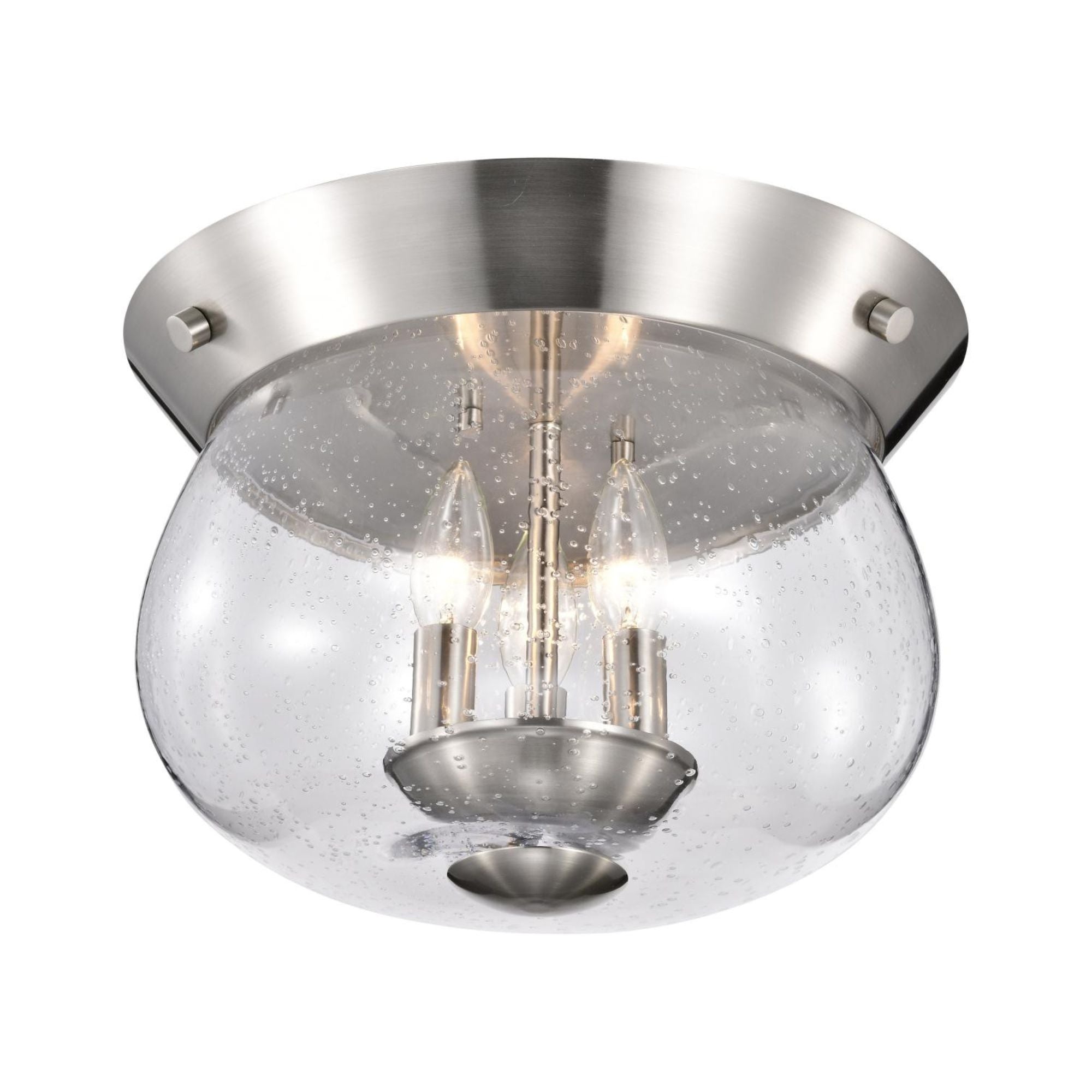 Boliver 14" 3 lights Flush Mount, Brushed Nickel Finish